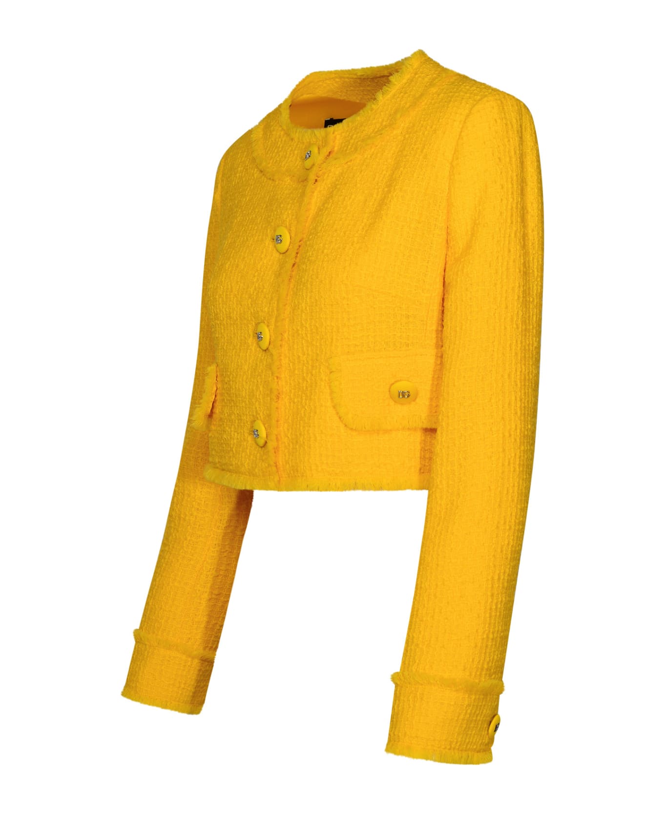 Dolce & Gabbana Yellow Wool Jacket - Yellow カーディガン