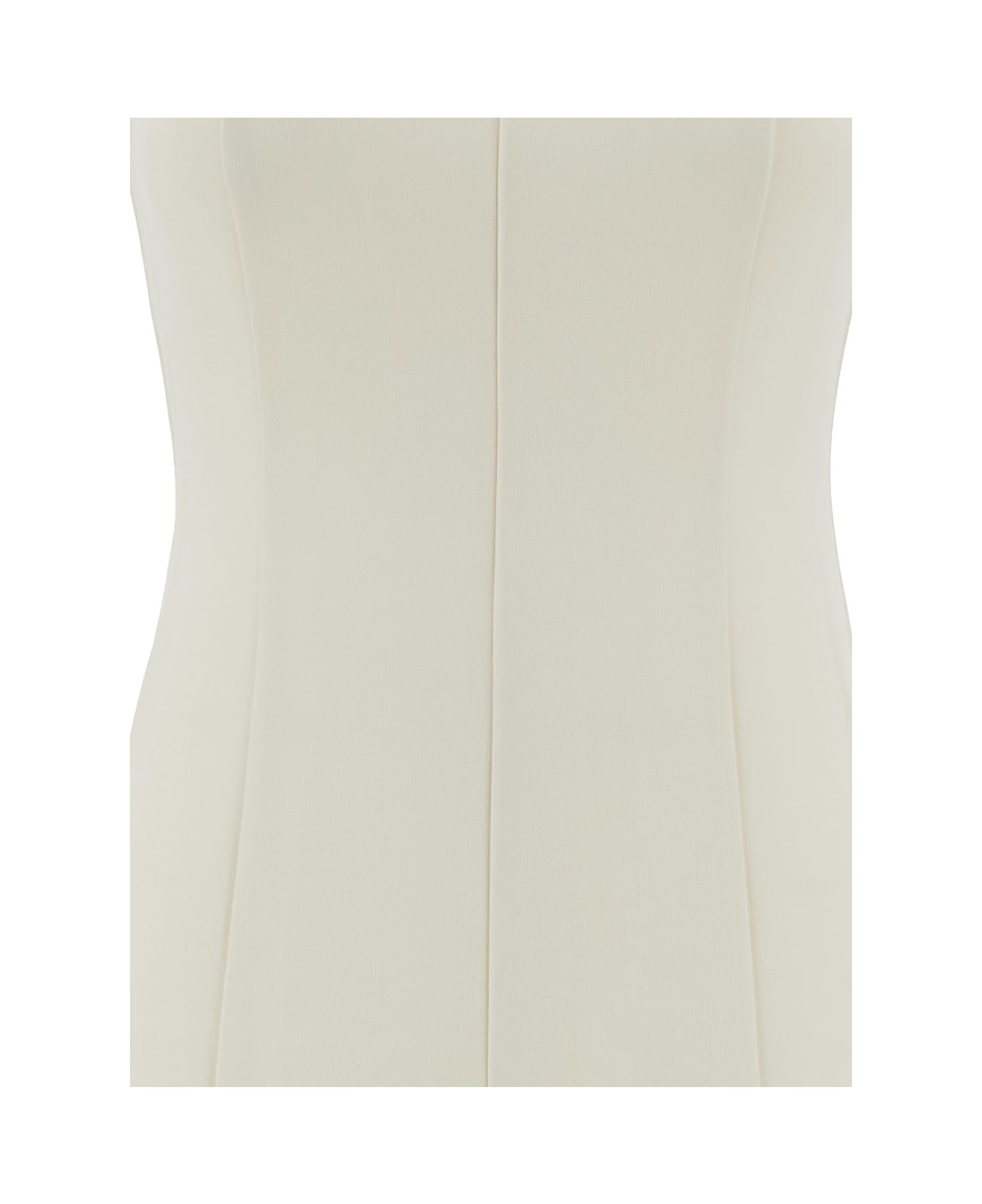 Theory Midi White Sleeveless Dress With Pleated Skirt In Triacetate Blend Woman - White