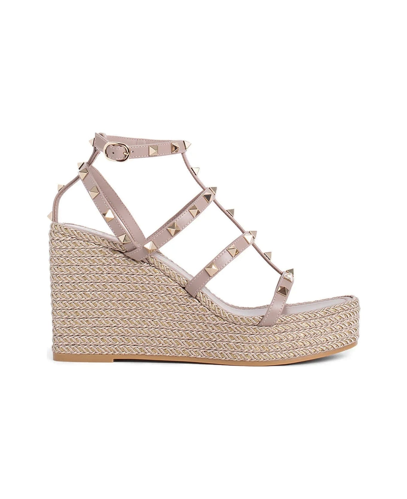 Valentino Garavani Garavani Rockstud Wedge Sandals - Beige