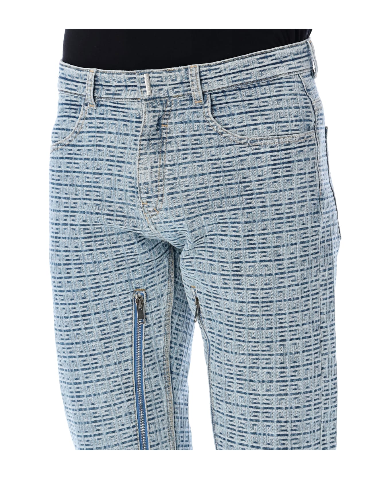 Givenchy Straight Fit Denim Trousers With Zip - LIGHT BLUE