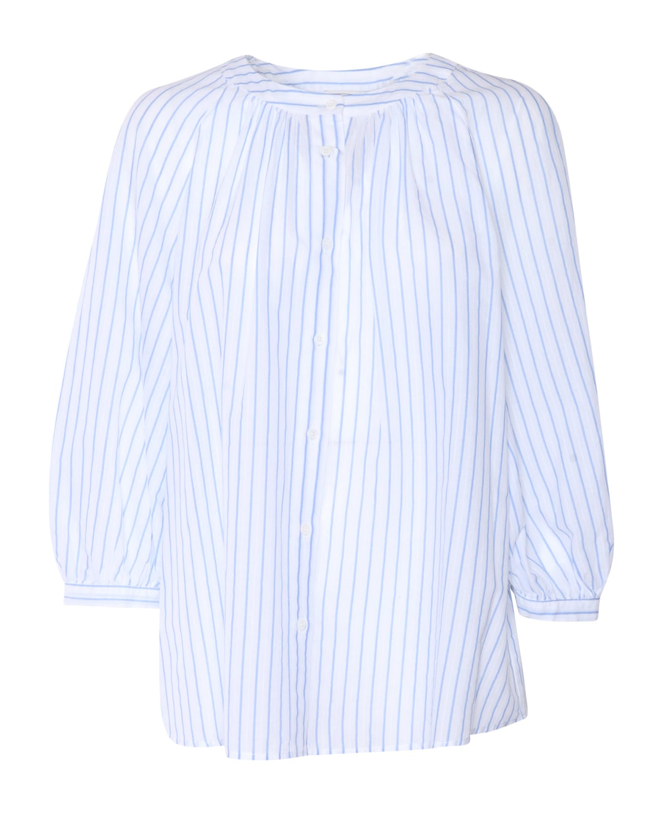 Peserico White Shirt With Stripes - WHITE