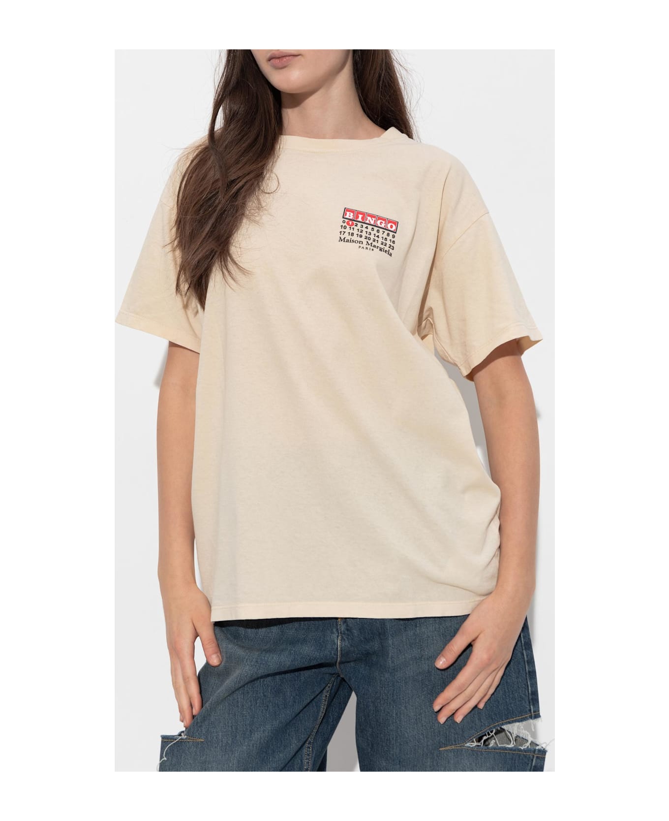 Maison Margiela T-shirt With Logo - BEIGE