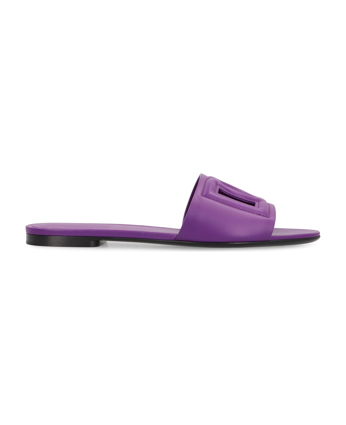 Dolce 
Gabbana Leather Slides - purple