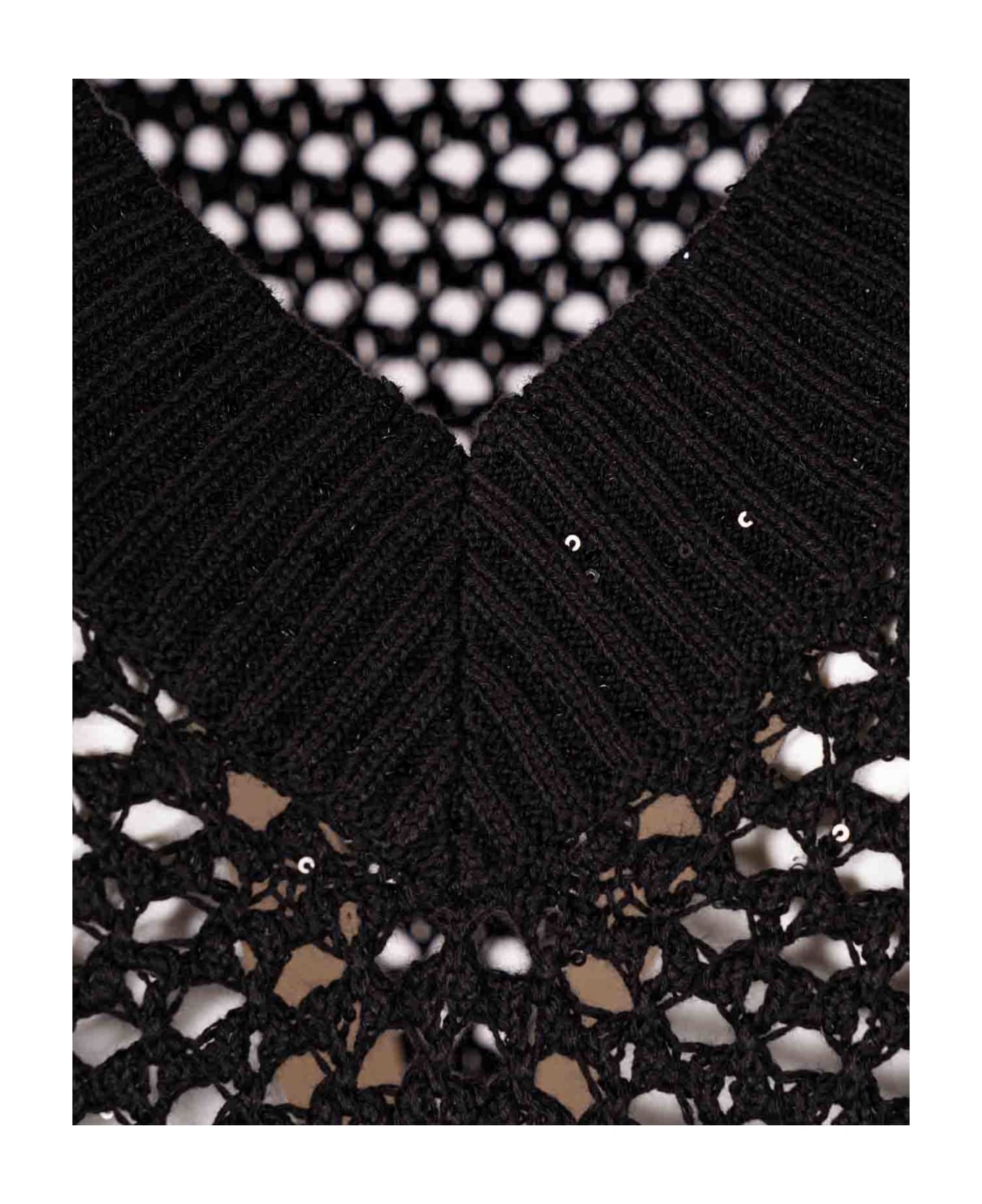 Brunello Cucinelli Dazzling Net Sweater - Black