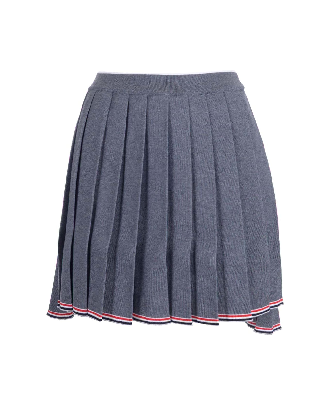 Thom Browne Pleated Mini Skirt - Med grey
