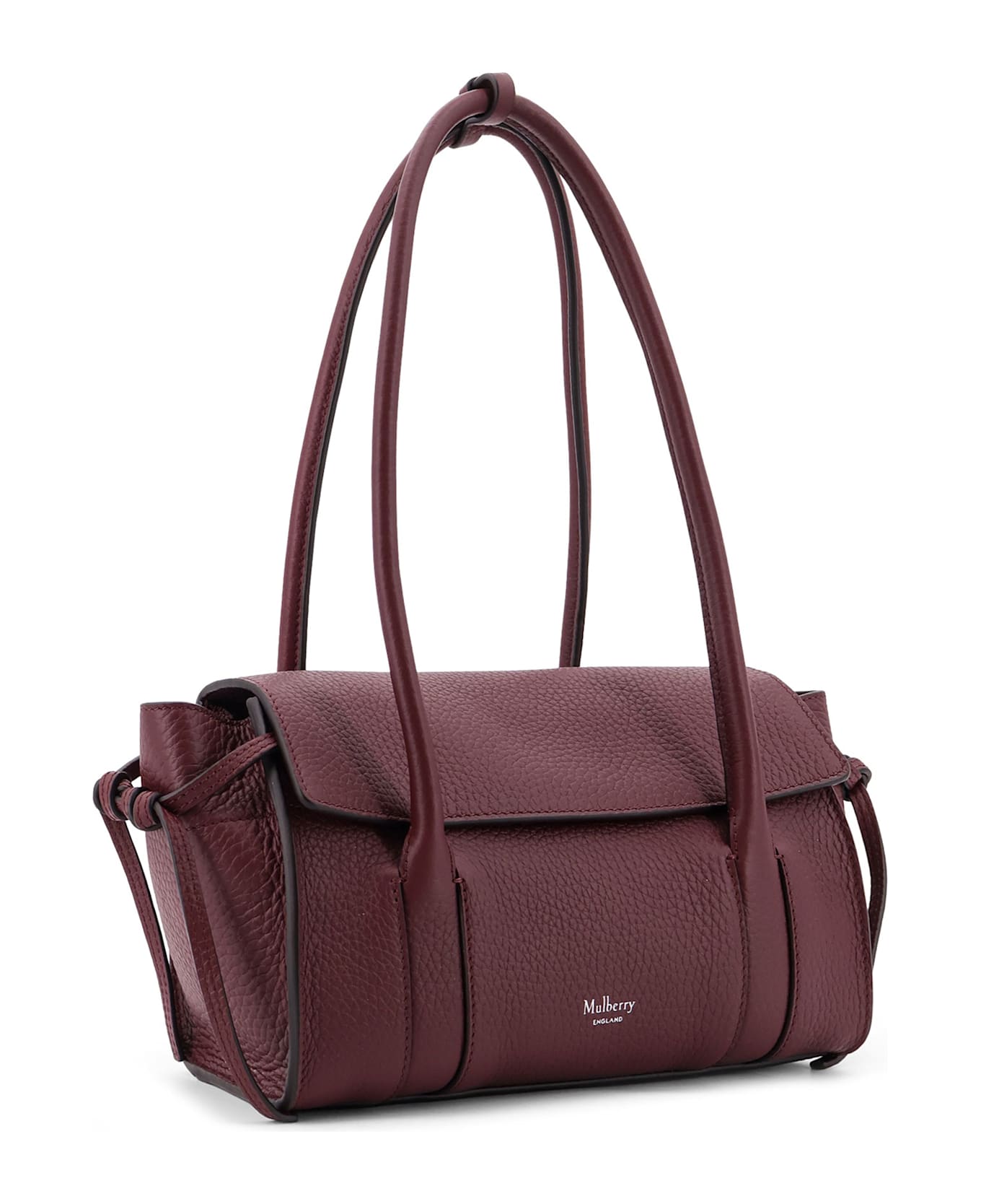 Mulberry Leathershoulder Bag With Logo - Black cherry