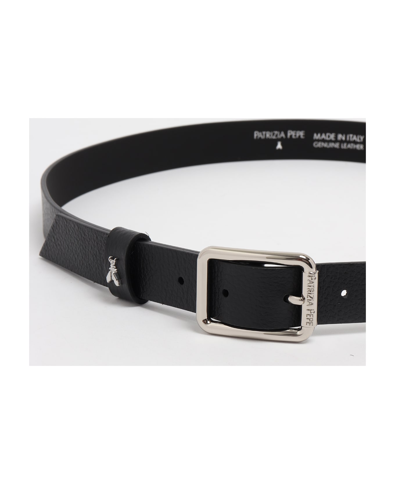 Patrizia Pepe Leather Belt - NERO-SILVER ベルト