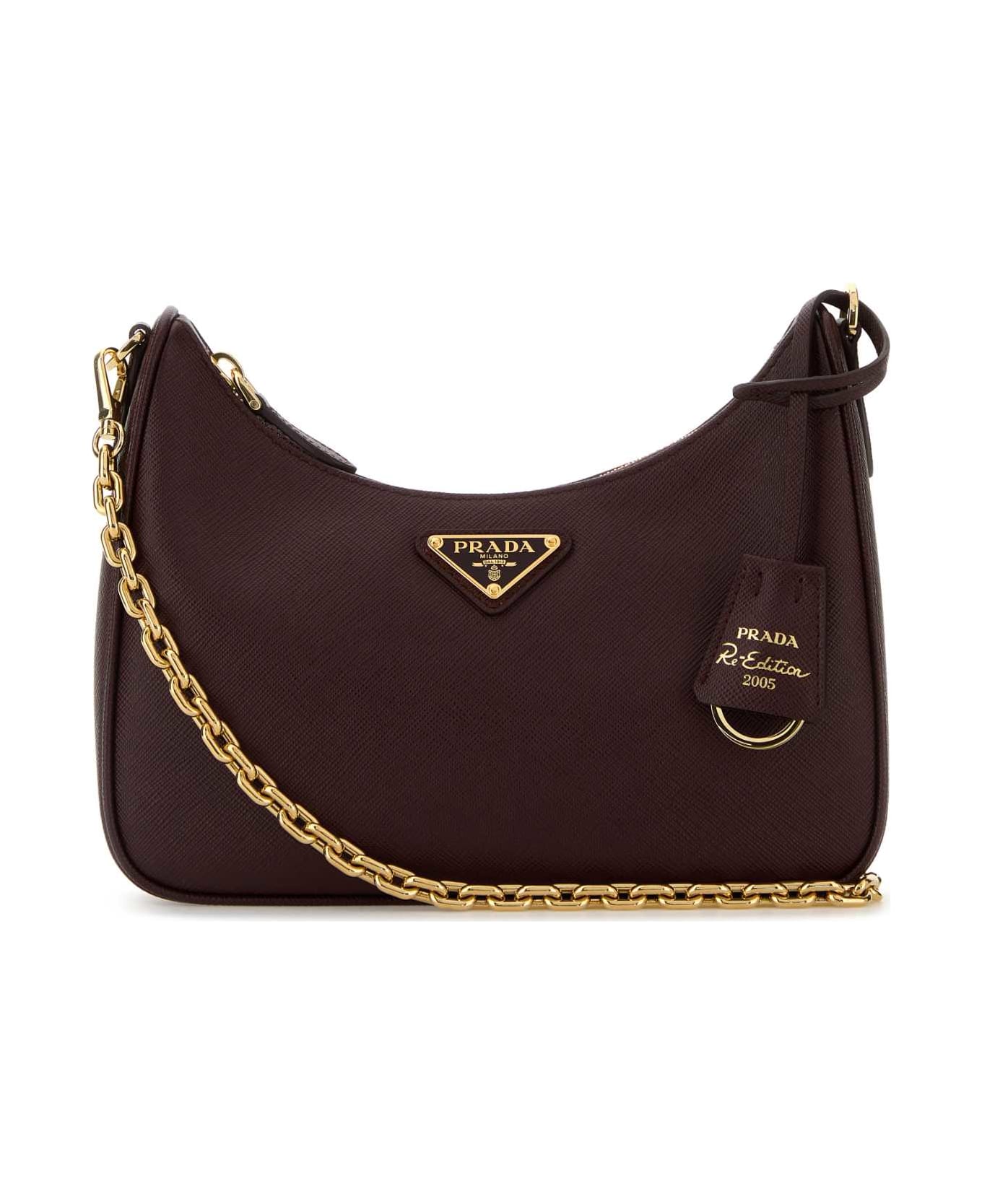 Prada Burgundy Leather Re-edition 2005 Shoulder Bag - BORDEAUX 1