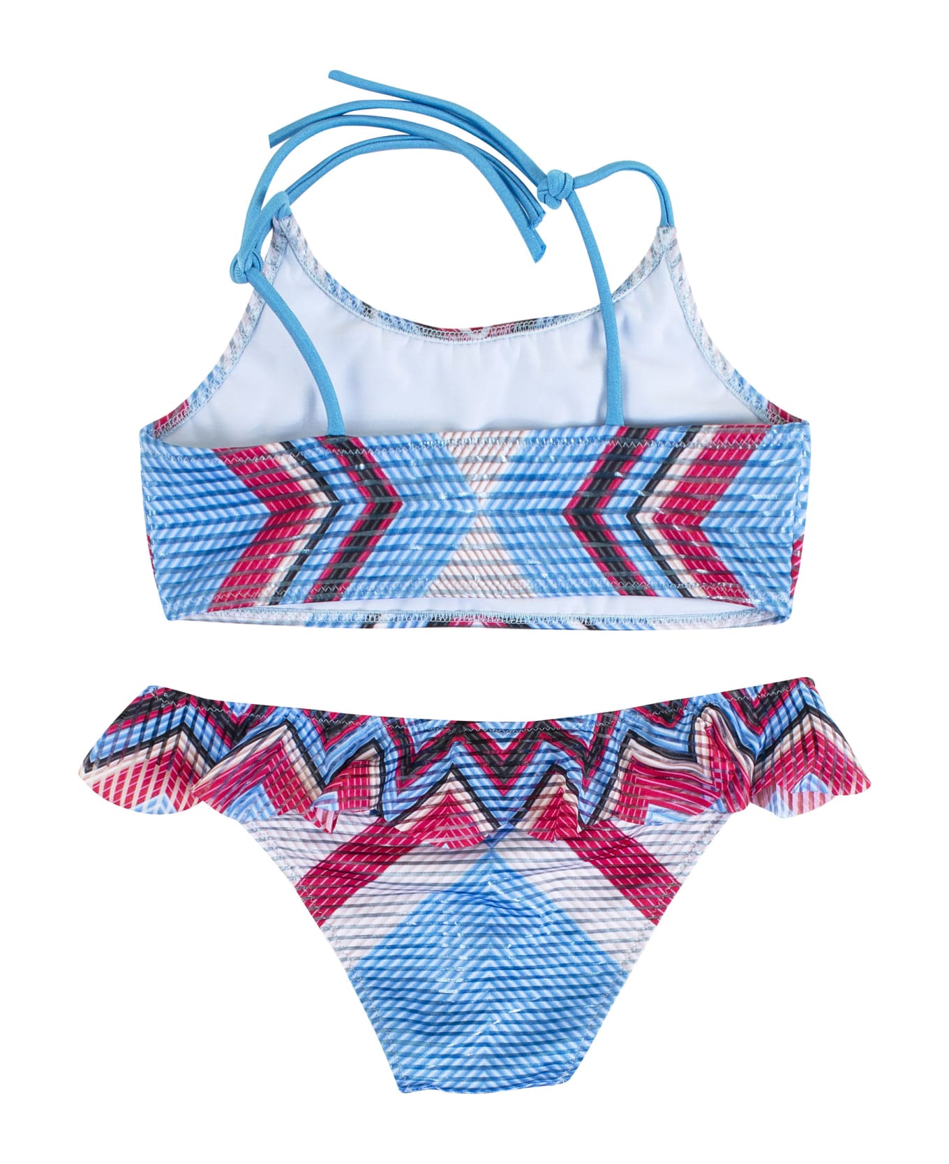 Pin-Up Stars Little Girl Bikini With Ruffles - Light blue