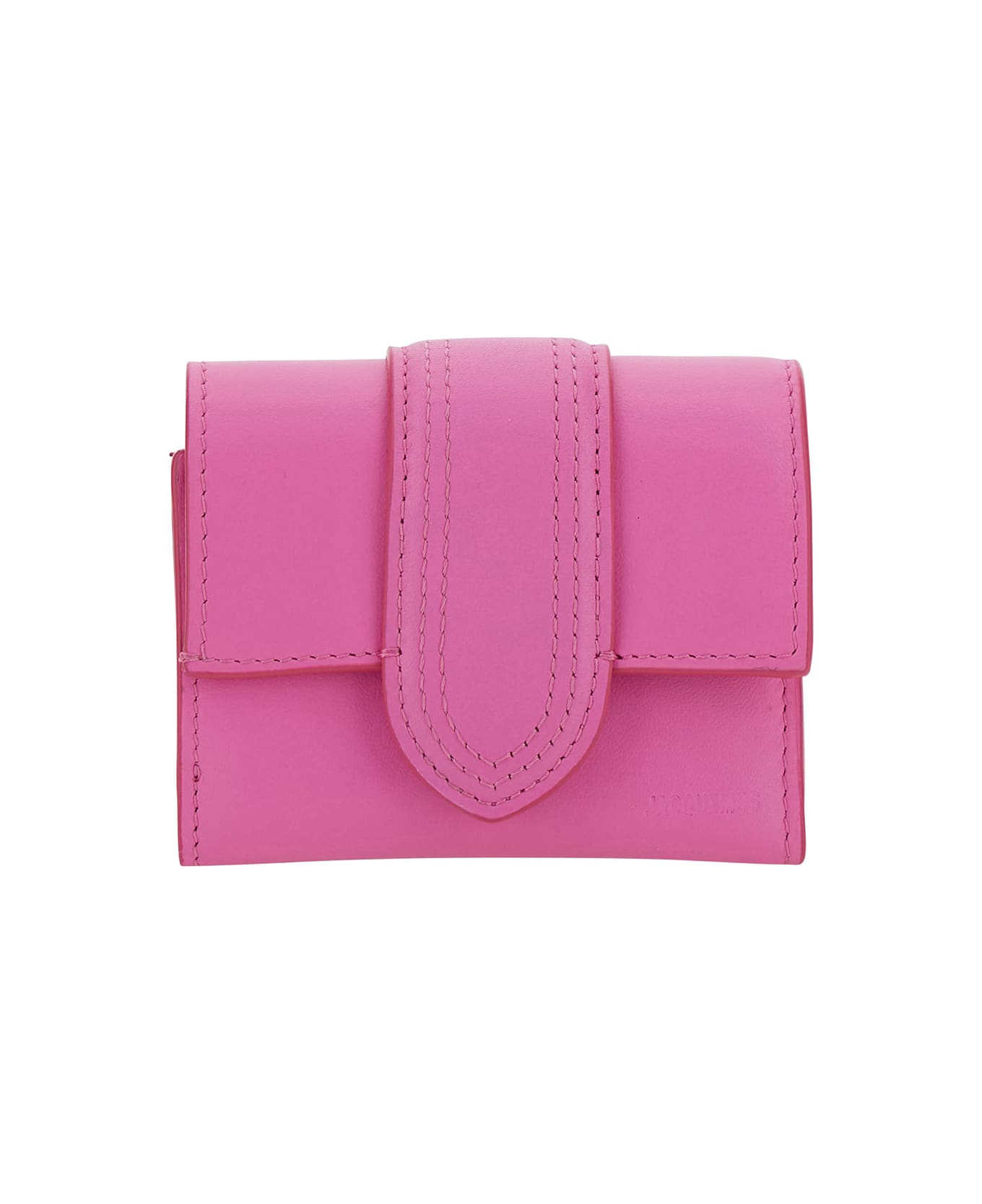 Jacquemus 'le Compact Bambino' Pink Wallet With Magnetic Closure In Leather Woman - Pink