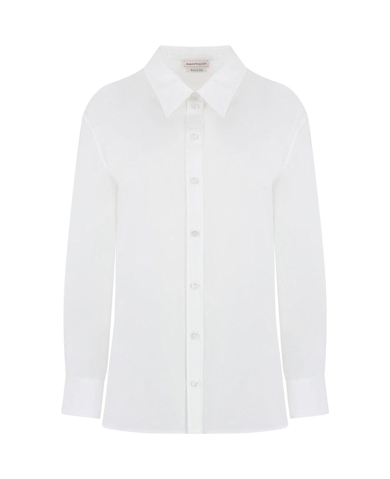 Alexander McQueen Long Sleeved Poplin Shirt - White シャツ