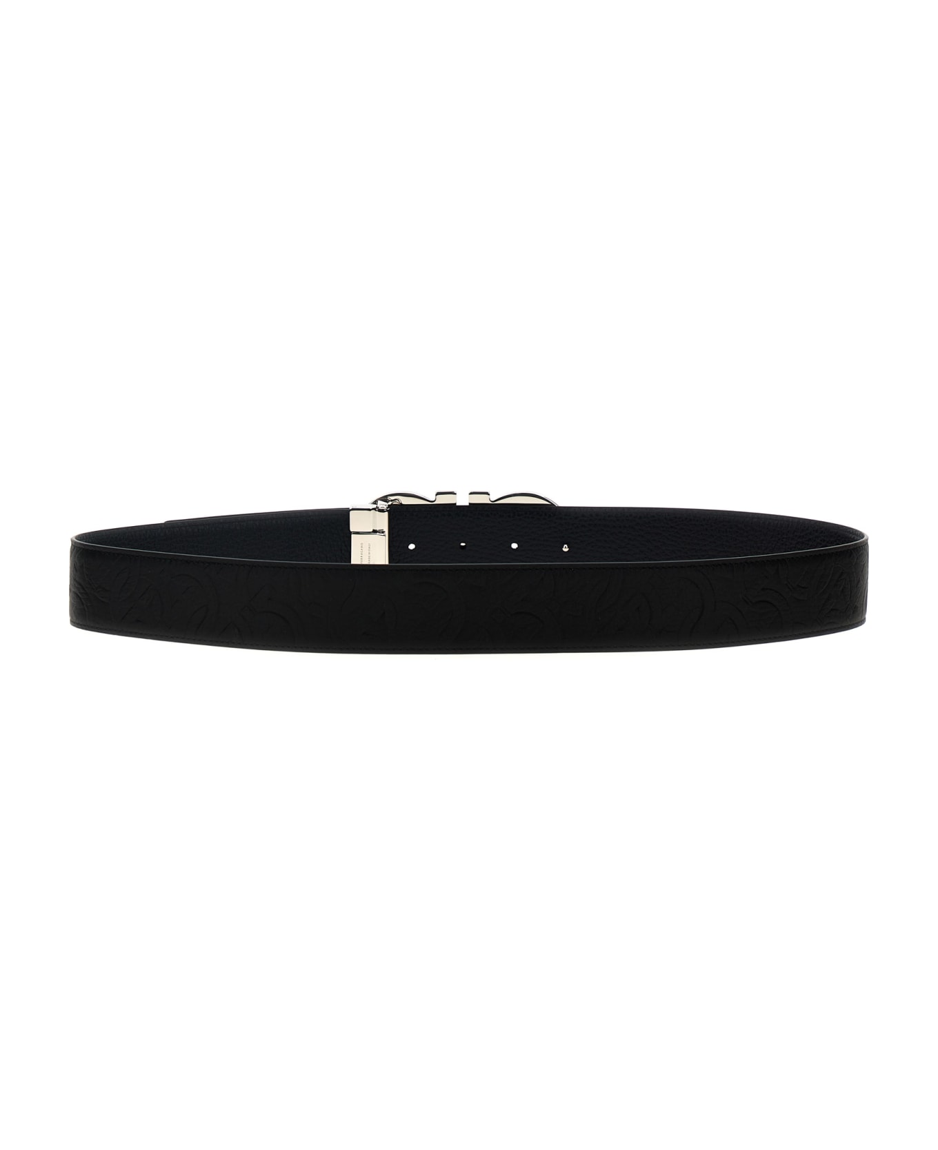 Ferragamo 'gancini' Reversible Belt - Black  