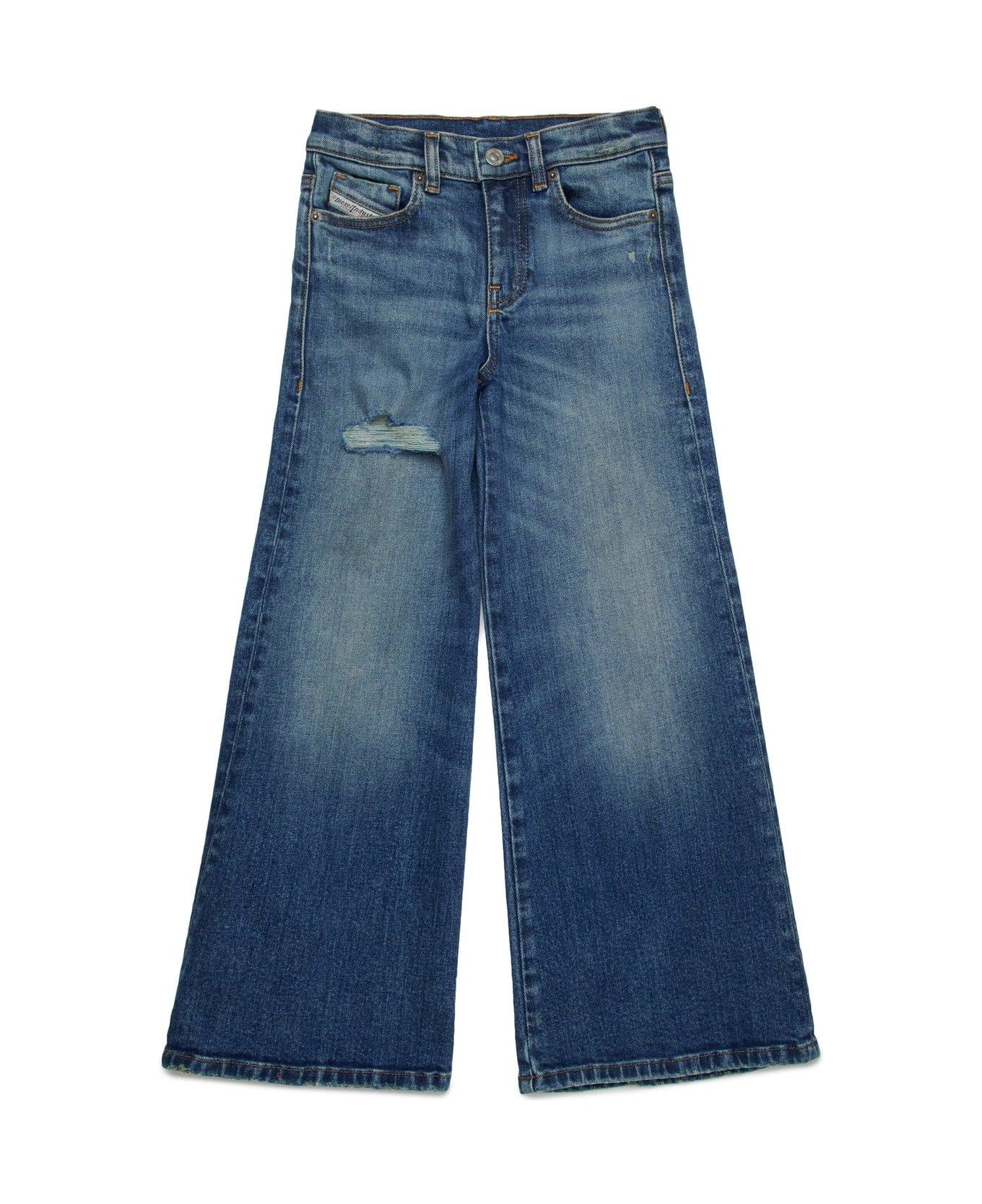 Diesel Distressed Flared Jeans - Blue ボトムス