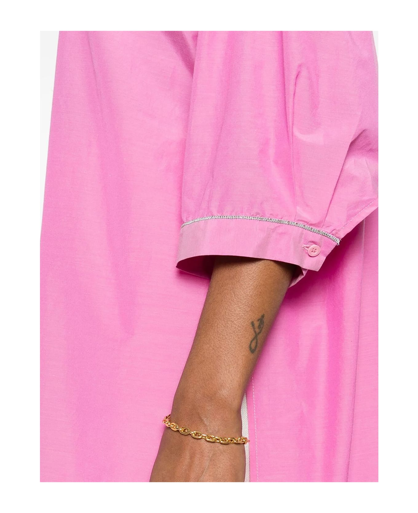 Peserico Pink Cotton Blend Shirt Dress - Pink
