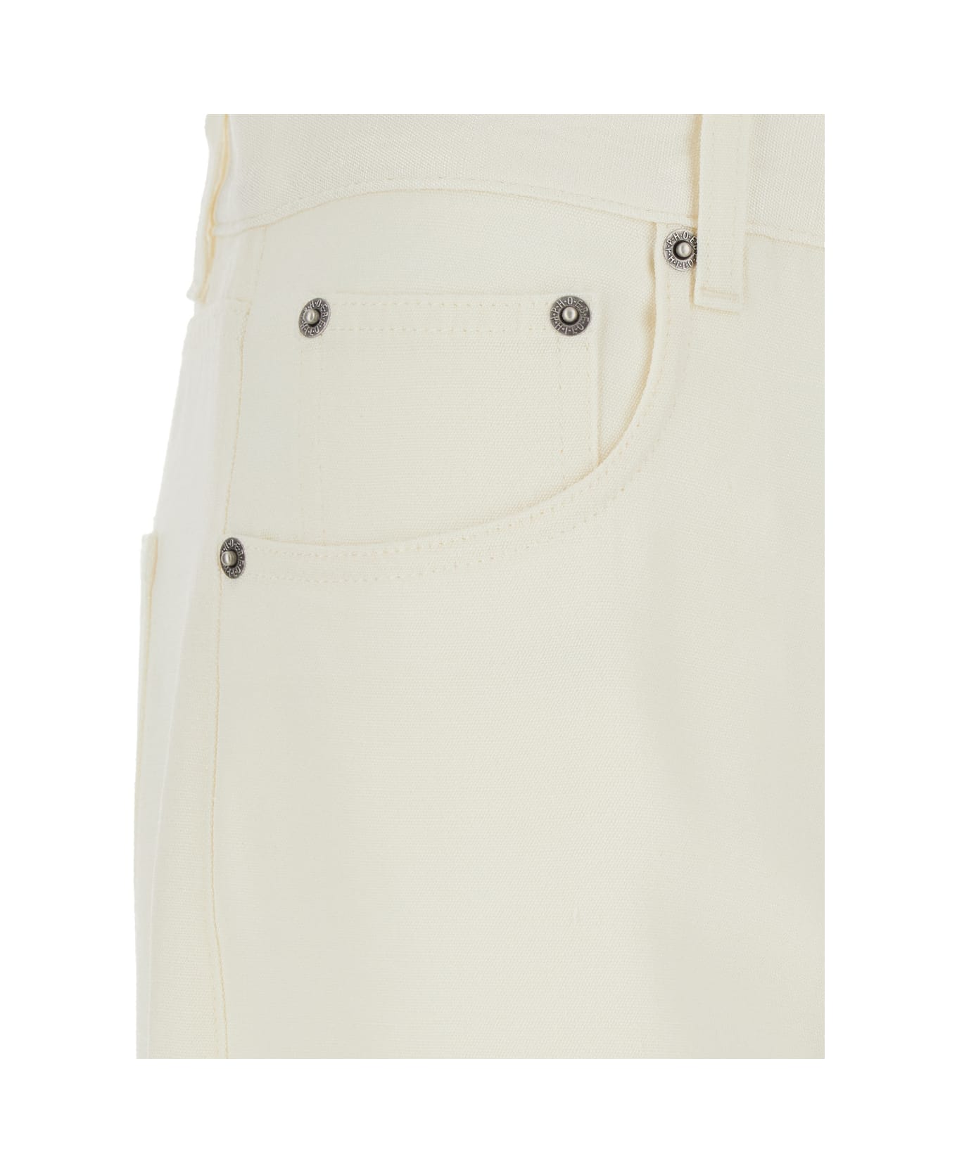 Phoebe Philo Beige Jeans With Belt Loops And Tapered Leg In Denim Woman - Beige