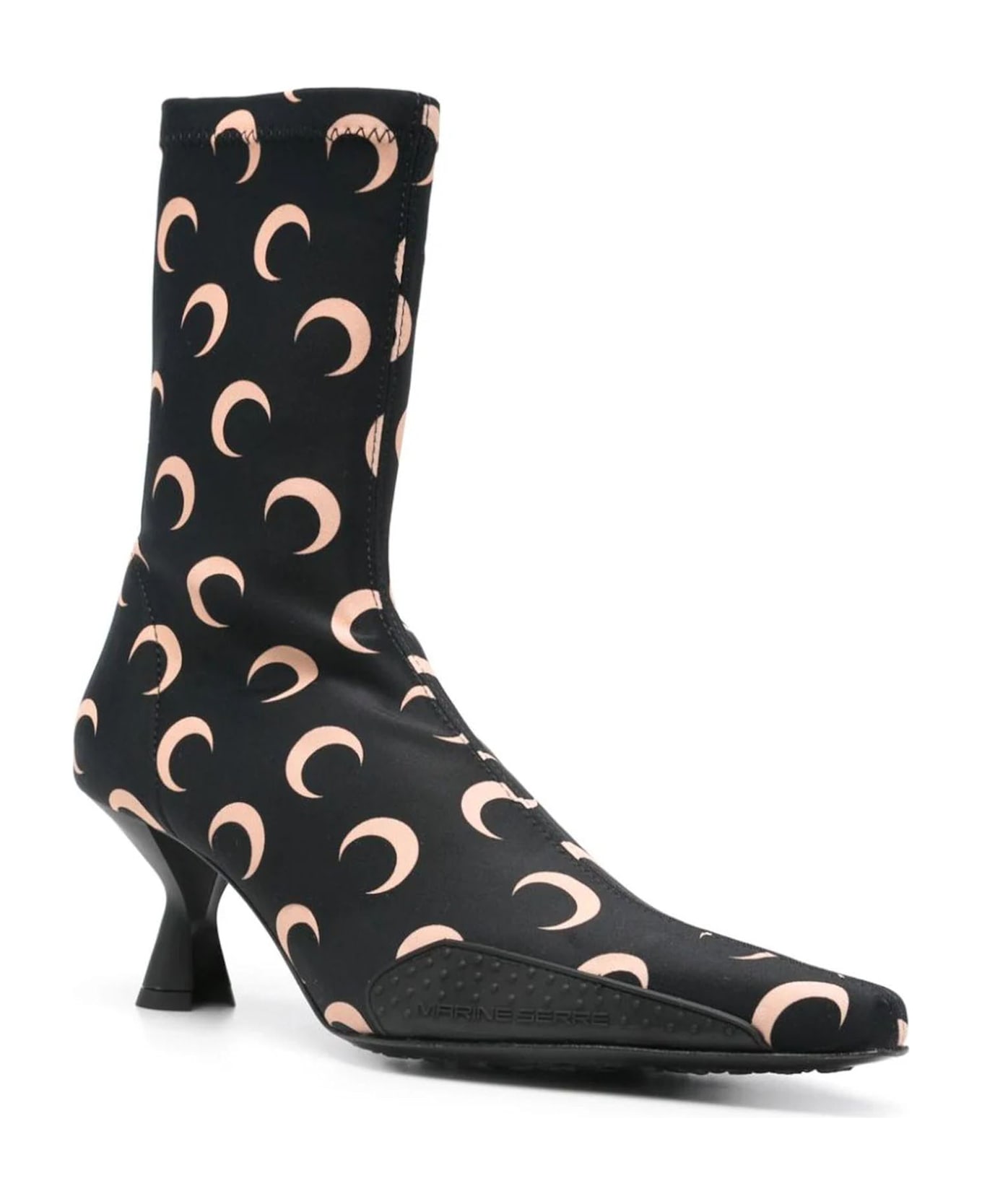 Marine Serre 60mm Moon-printed Jersey Boots - Black