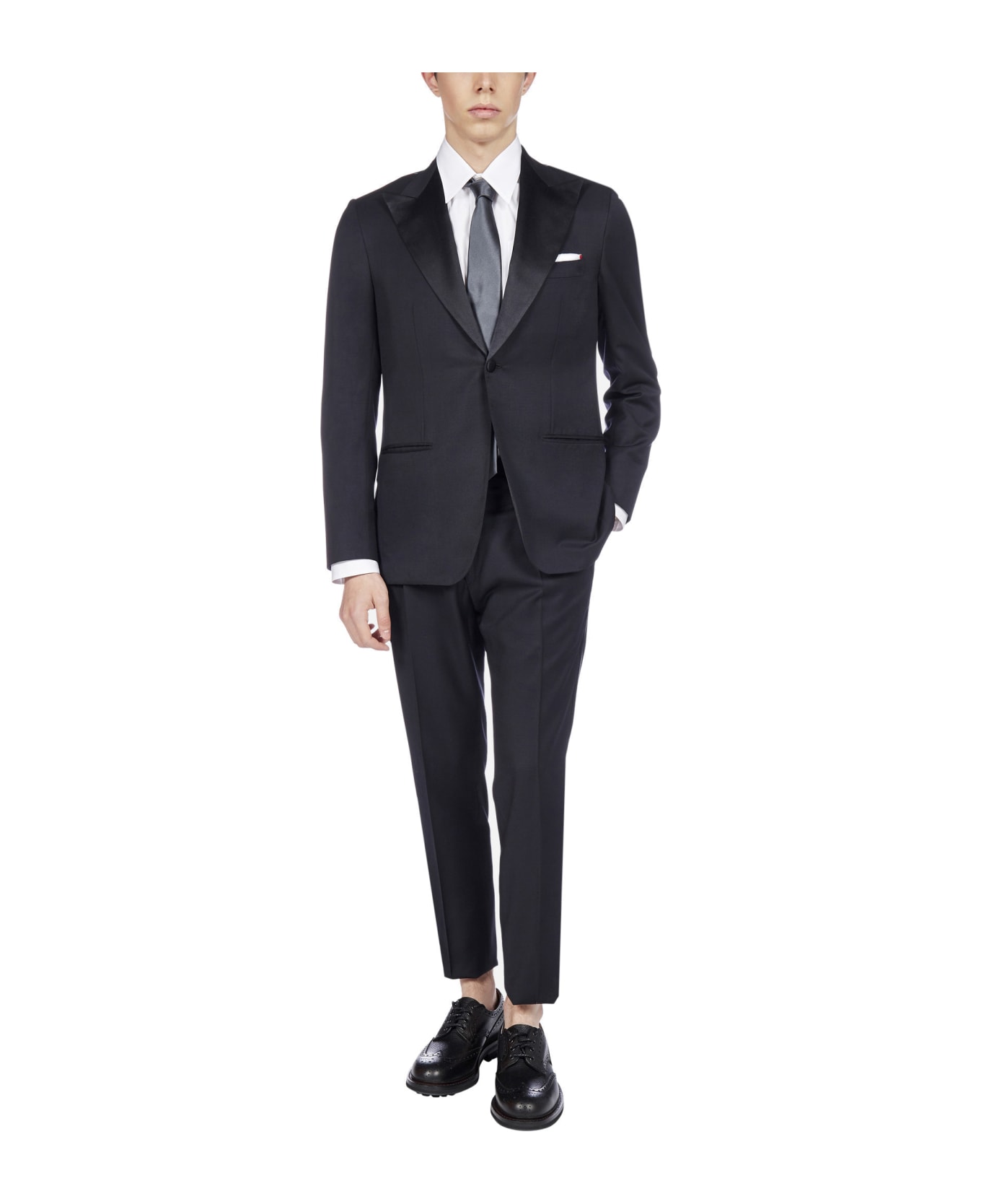 Kiton 2-pieces Tailored Wool Tuxedo Suit - Dark blue