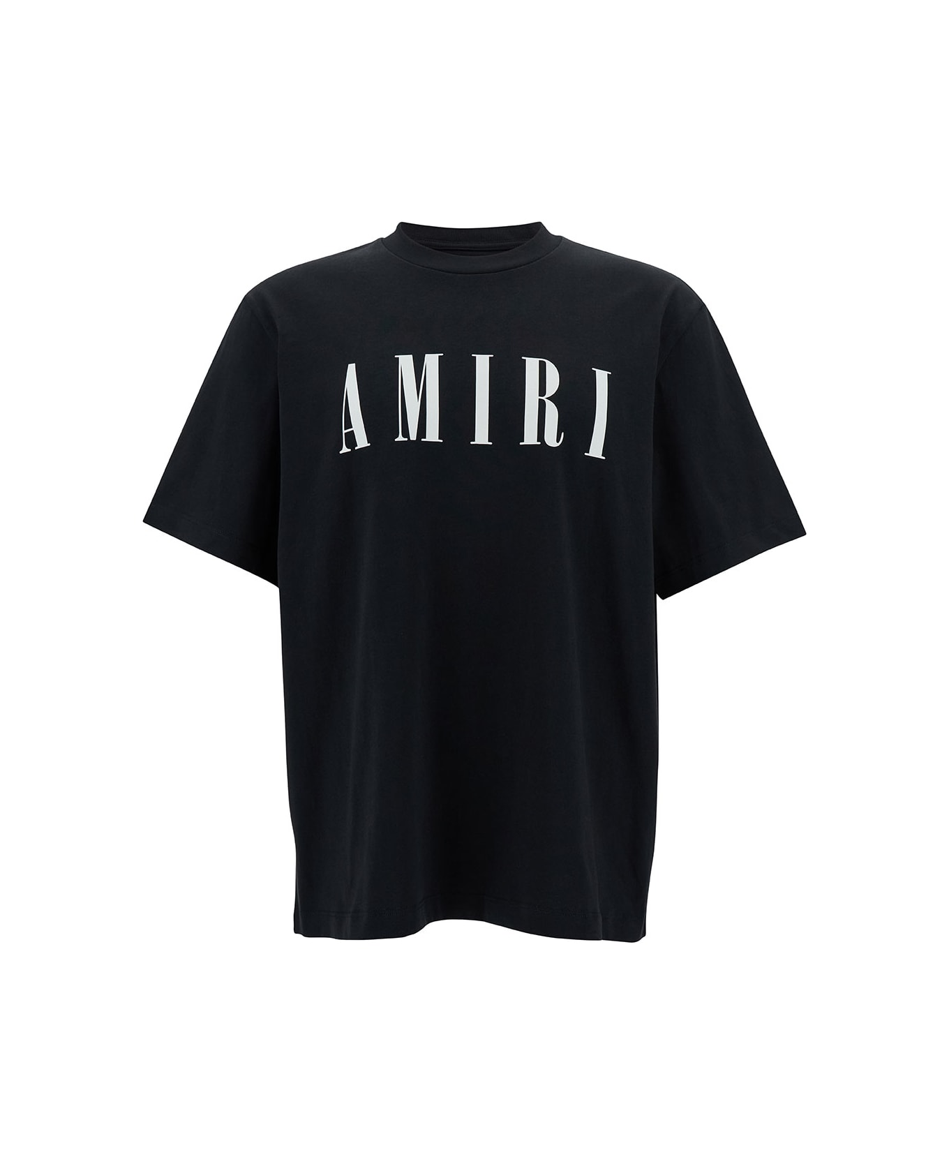 AMIRI Black T-shirt With Contrasting Logo Print In Cotton Man - Black シャツ