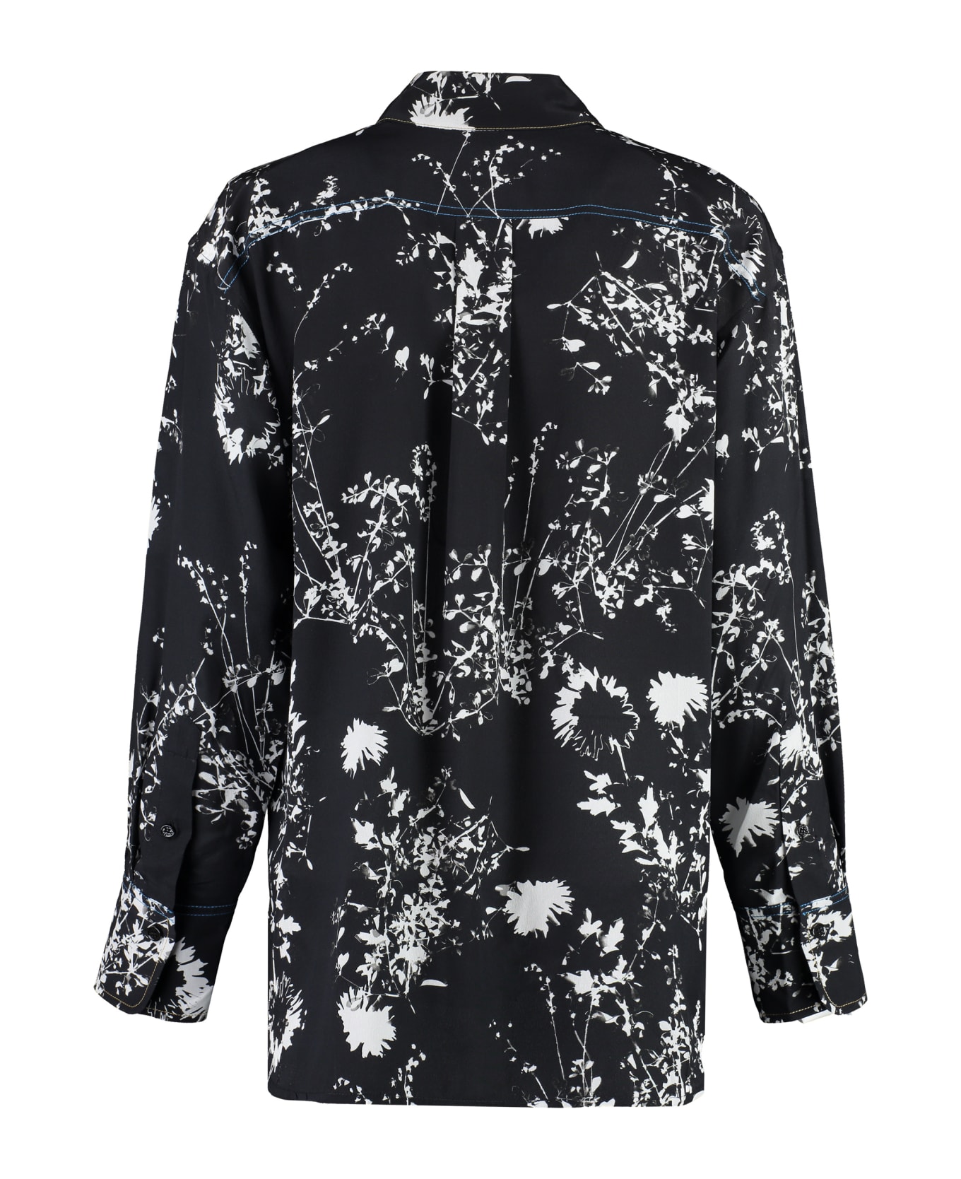 Victoria Beckham Printed Silk Shirt - black