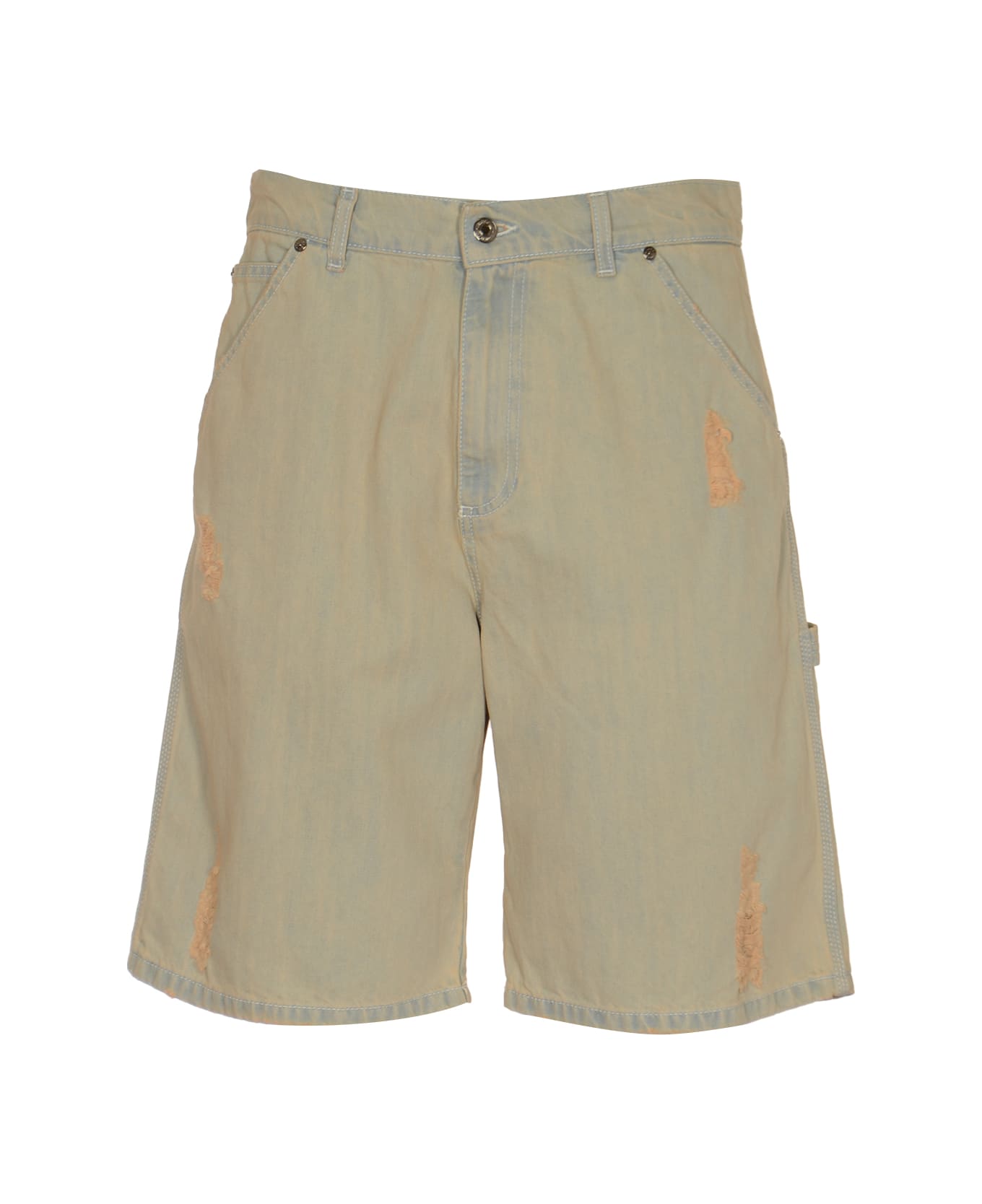MSGM Paint Effect 5 Pockets Denim Shorts - Light Blue ショートパンツ