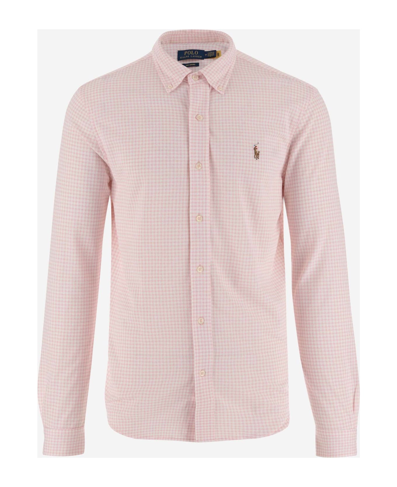 Polo Ralph Lauren Cotton Shirt With Check Pattern - Pink