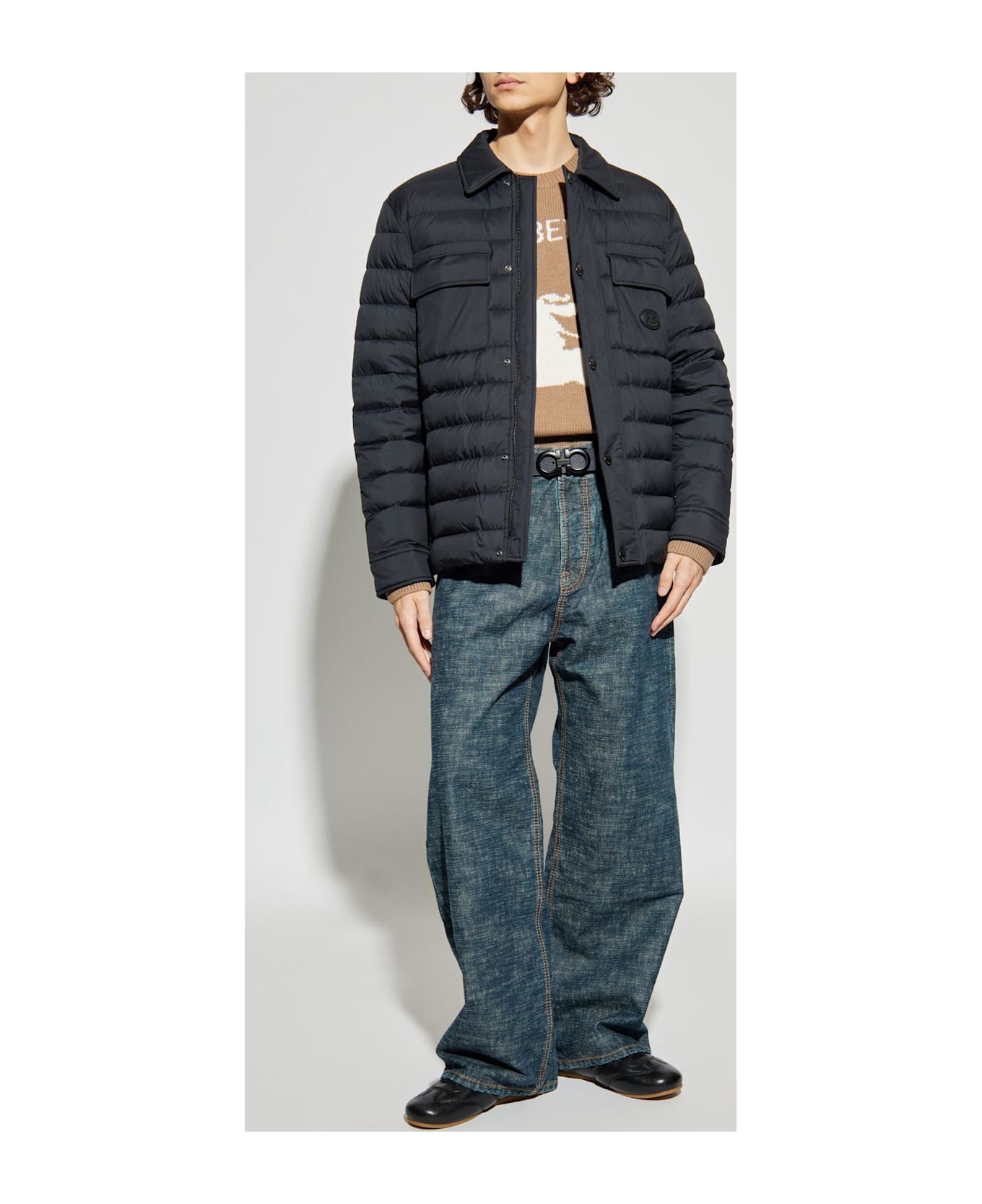 Burberry Wool Sweater With Logo - Brown