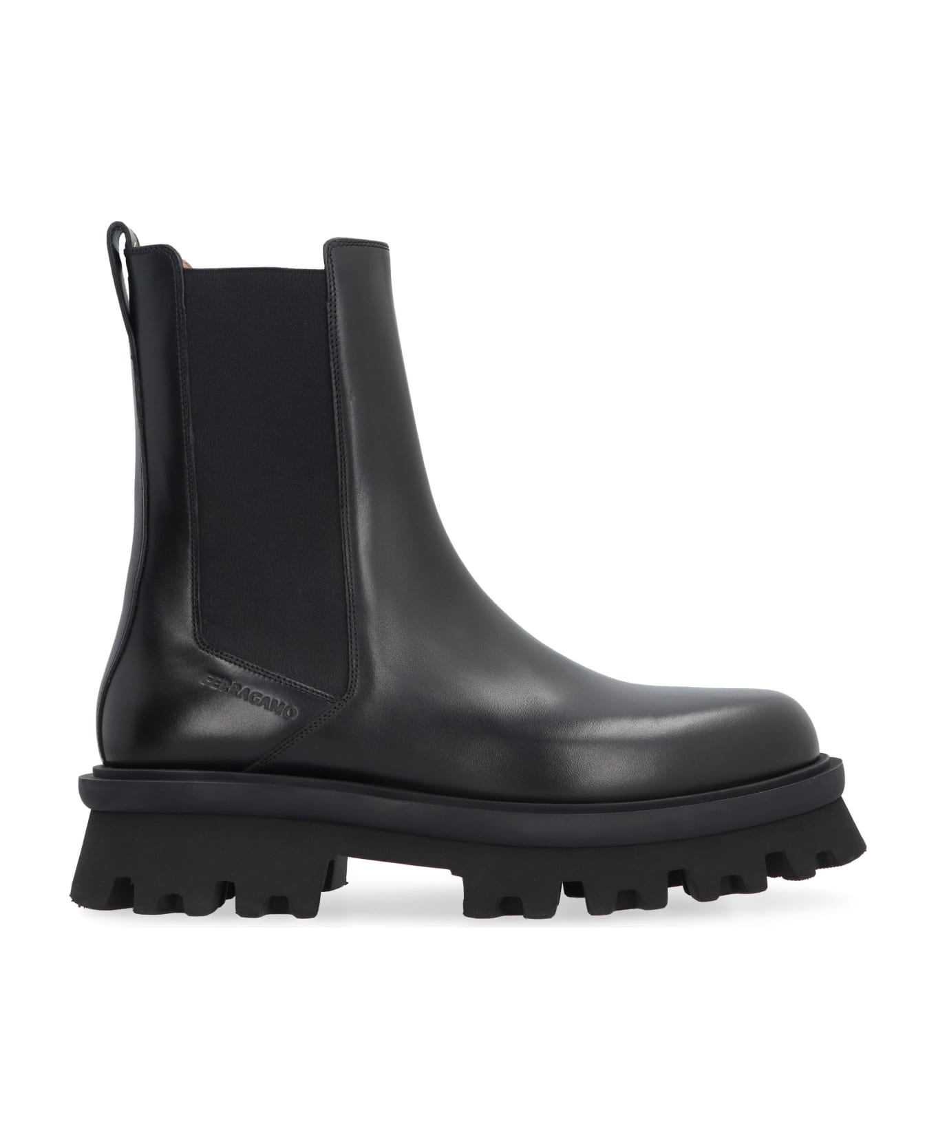 Ferragamo Leather Chelsea Boots - black ブーツ