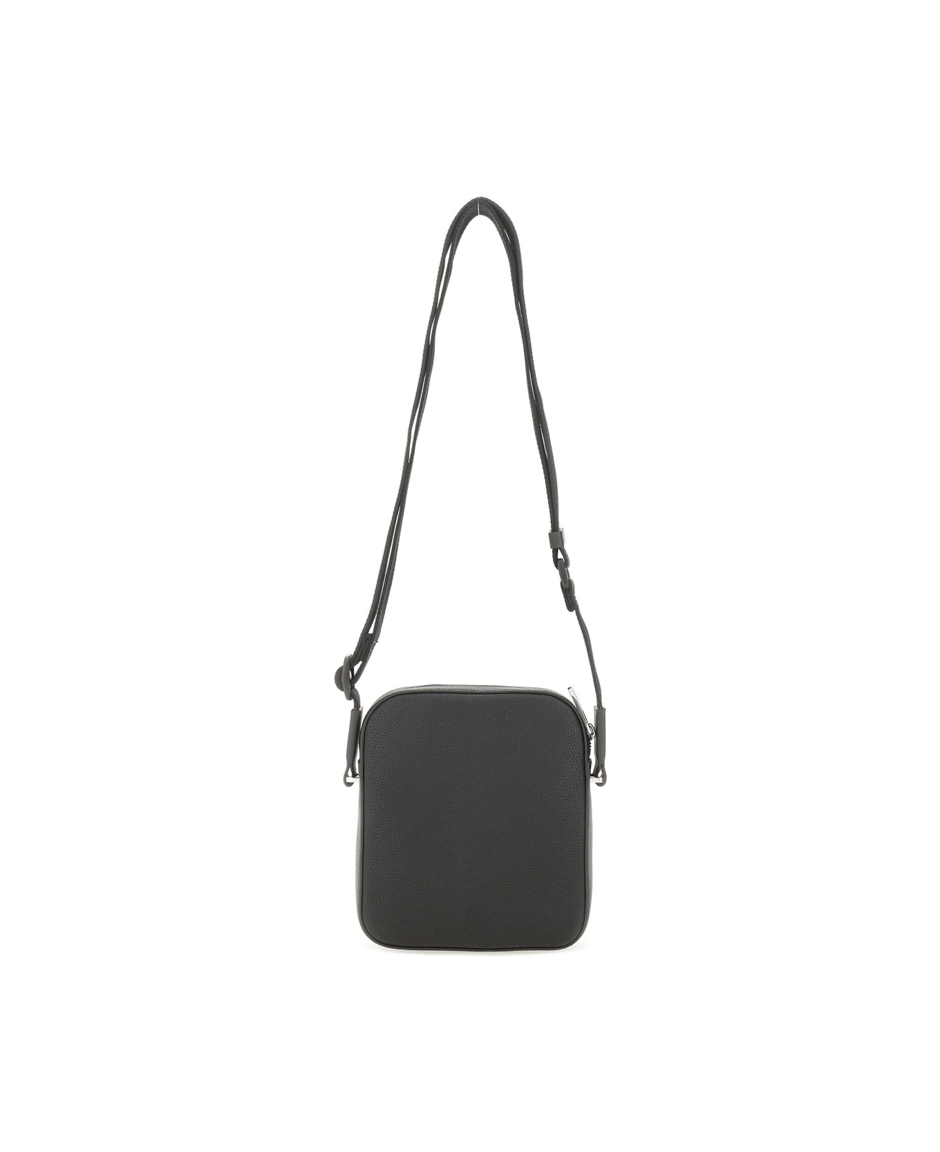 Hugo Boss "reporter" Bag With Embossed Logo - BLACK