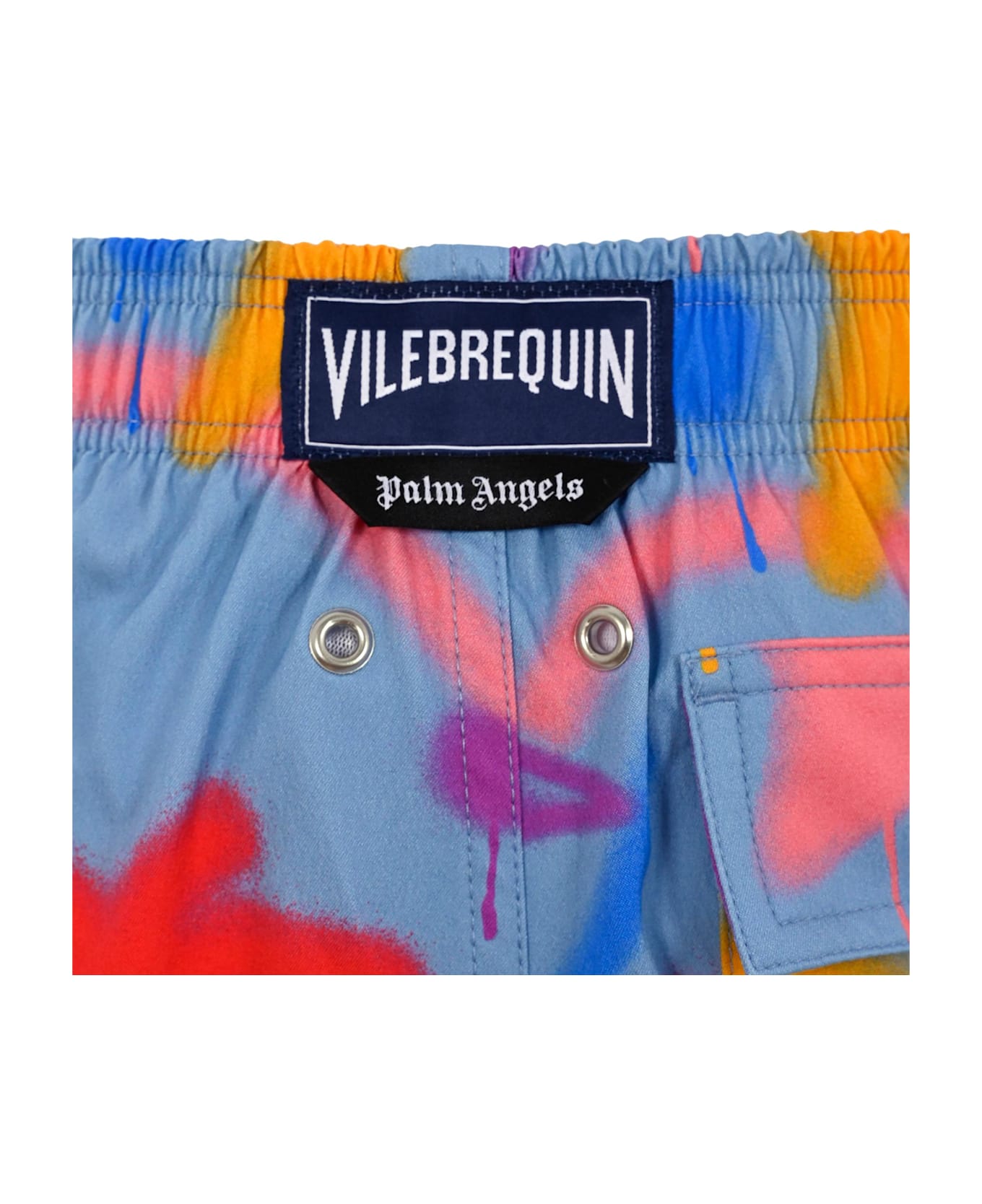 Palm Angels Light Blue Swim Shorts For Boy With Palma - Light Blue