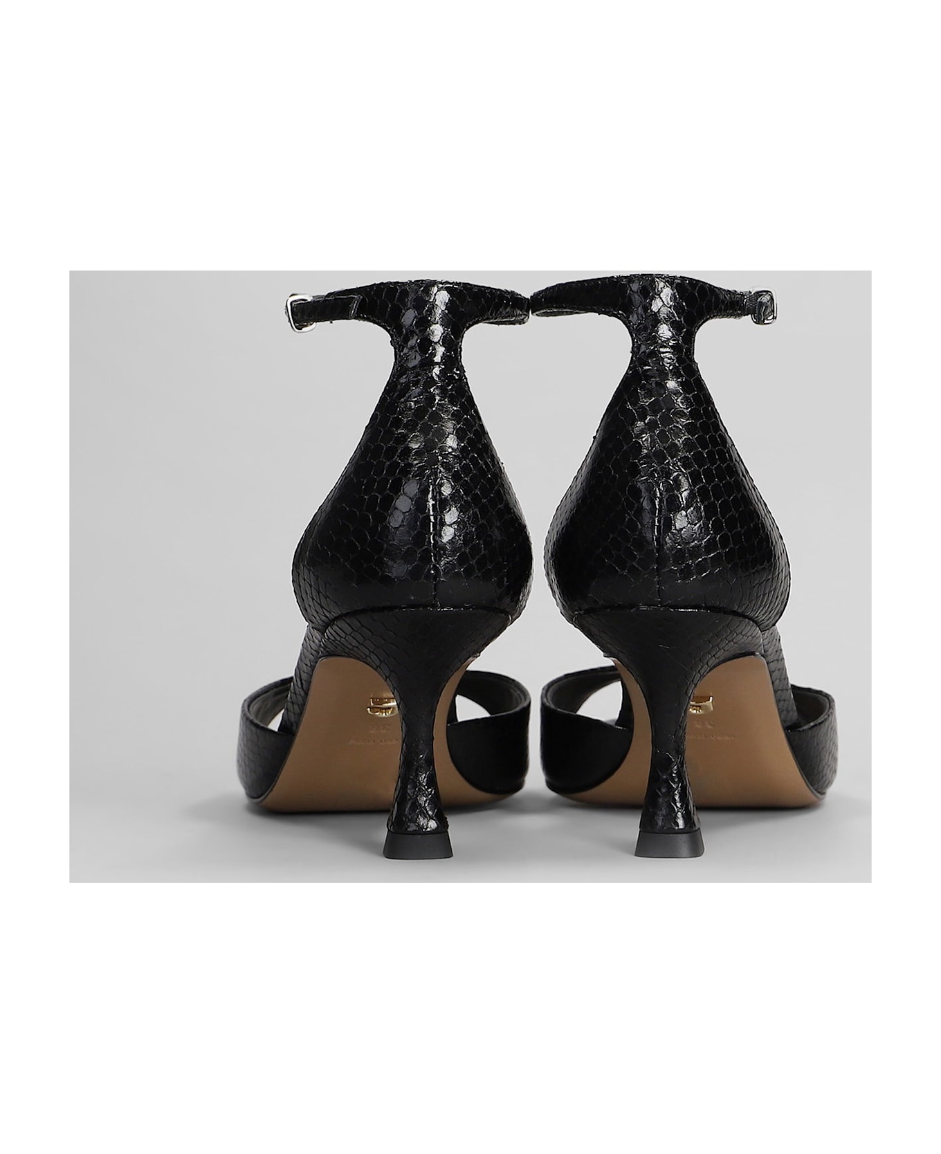 Lola Cruz Petrina Sandals In Black Leather - black
