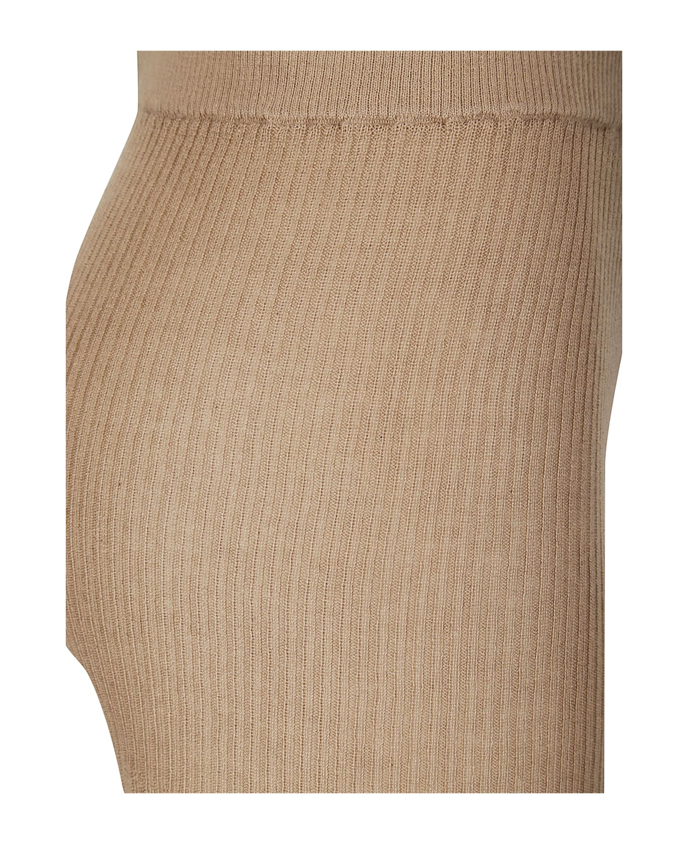 Wild Cashmere Loose Rib Long Skirt - TAUPE