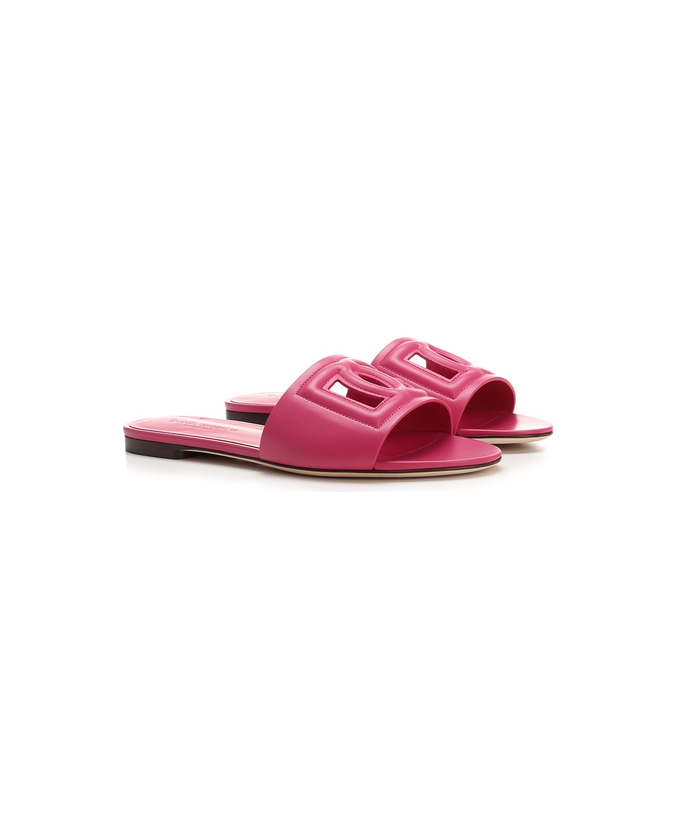 Dolce & Gabbana Sliders With Dg Logo - Fucsia