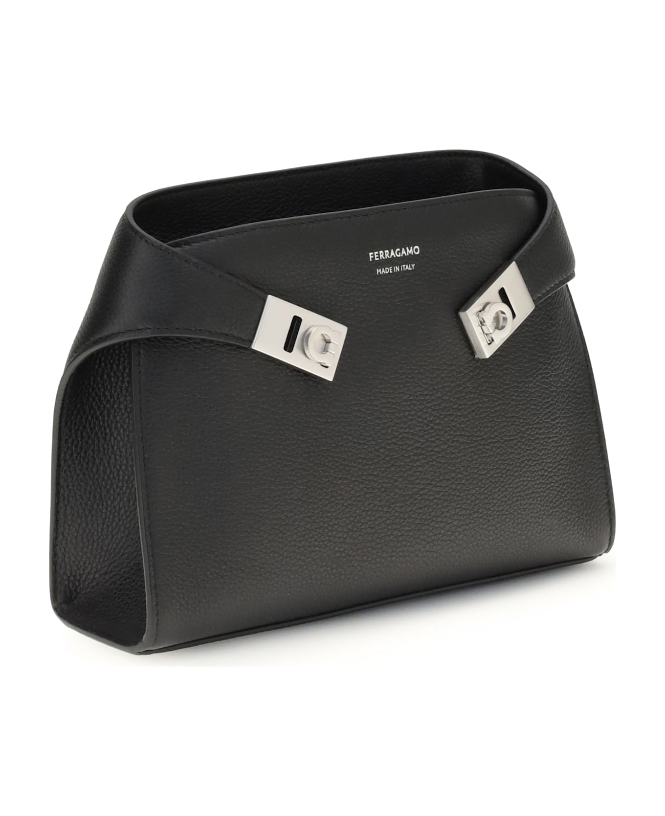 Ferragamo Leather Hug Fanny Pack - BLACK