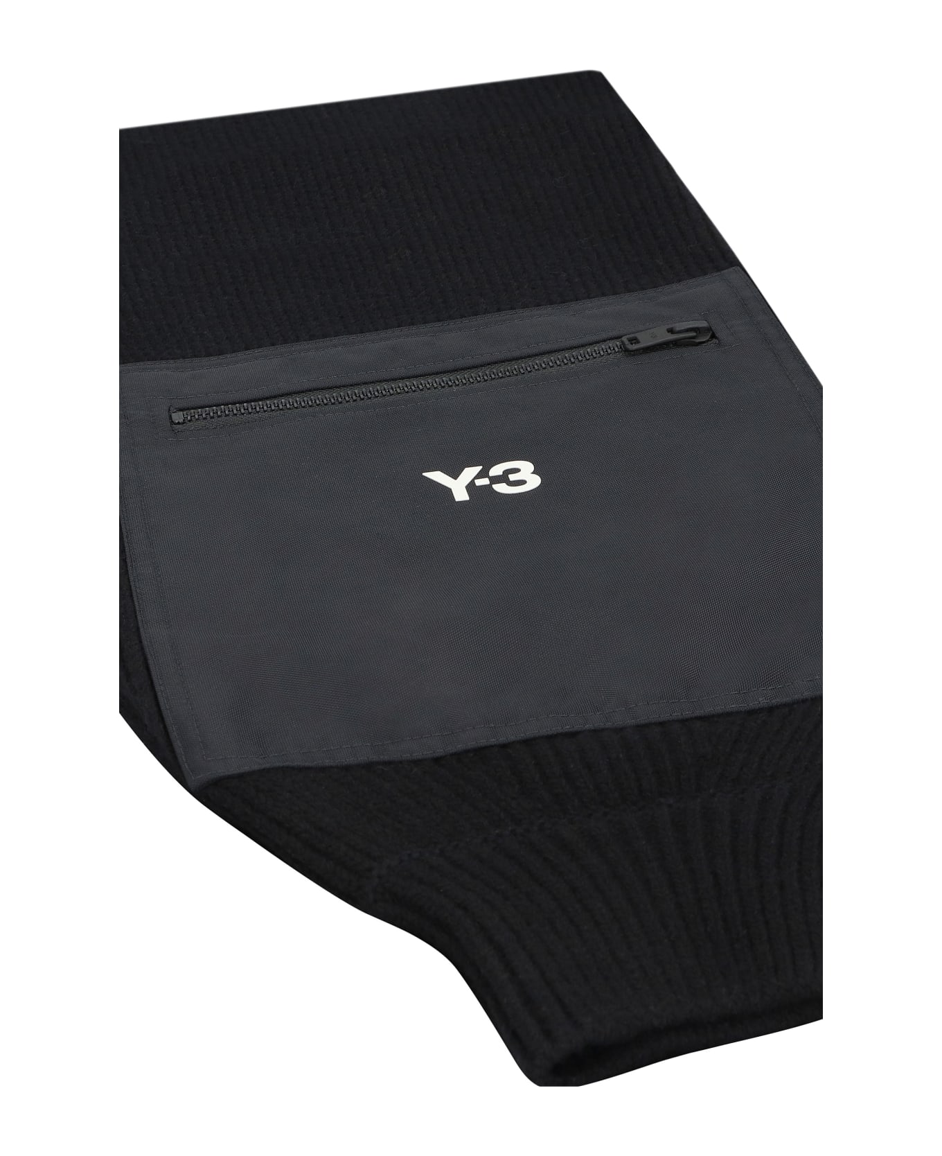 Y-3 Knitted Wool Scarf - black