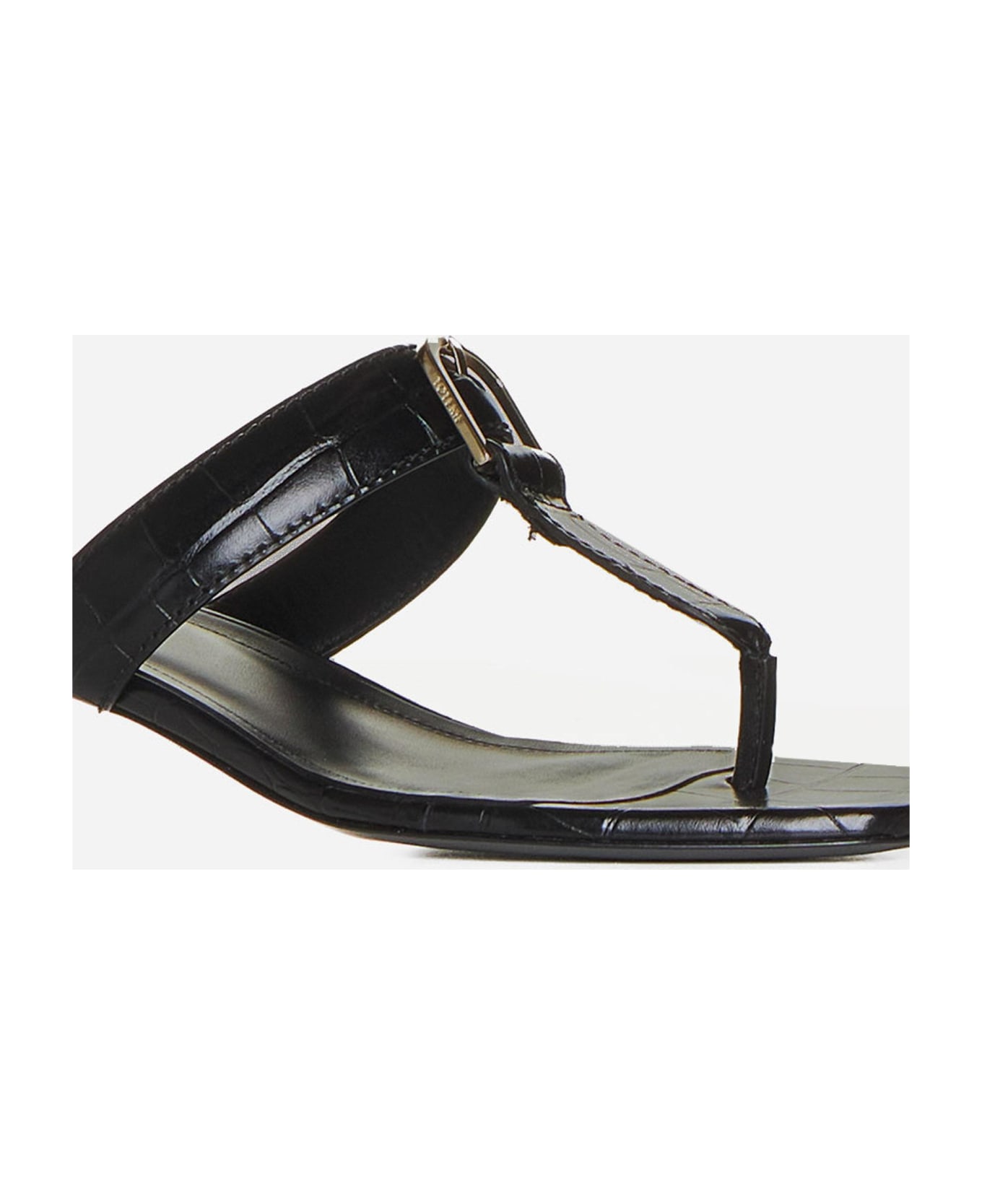 Totême The Belted Animalier Effect Leather Sandals - 001 BLACK