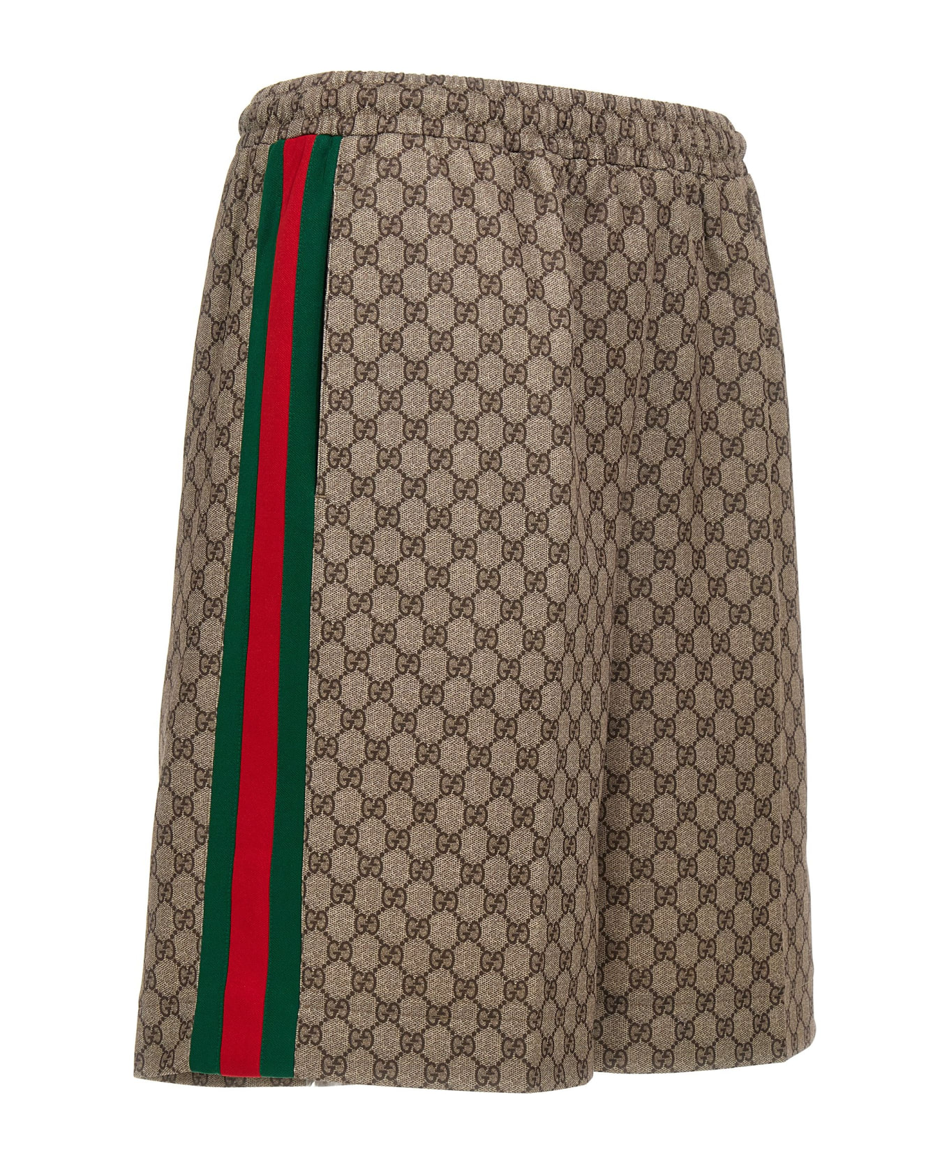 Gucci 'nastro Web' Bermuda Shorts - Beige