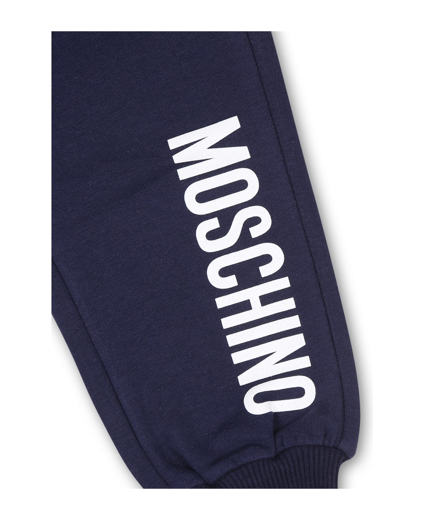 Moschino Blue Trousers For Babykids With Logo - Blue