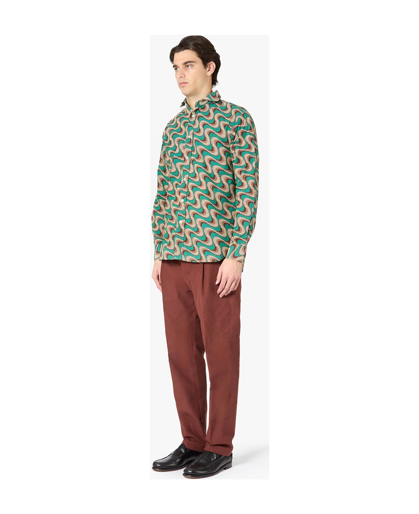 doppiaa Aalassio French Collar Printed Shirt