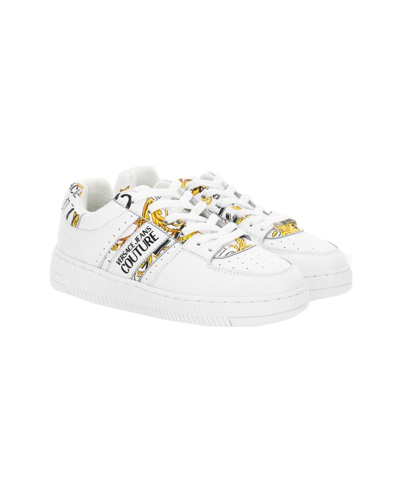 Versace Jeans Couture White Low Top Sneakers - White