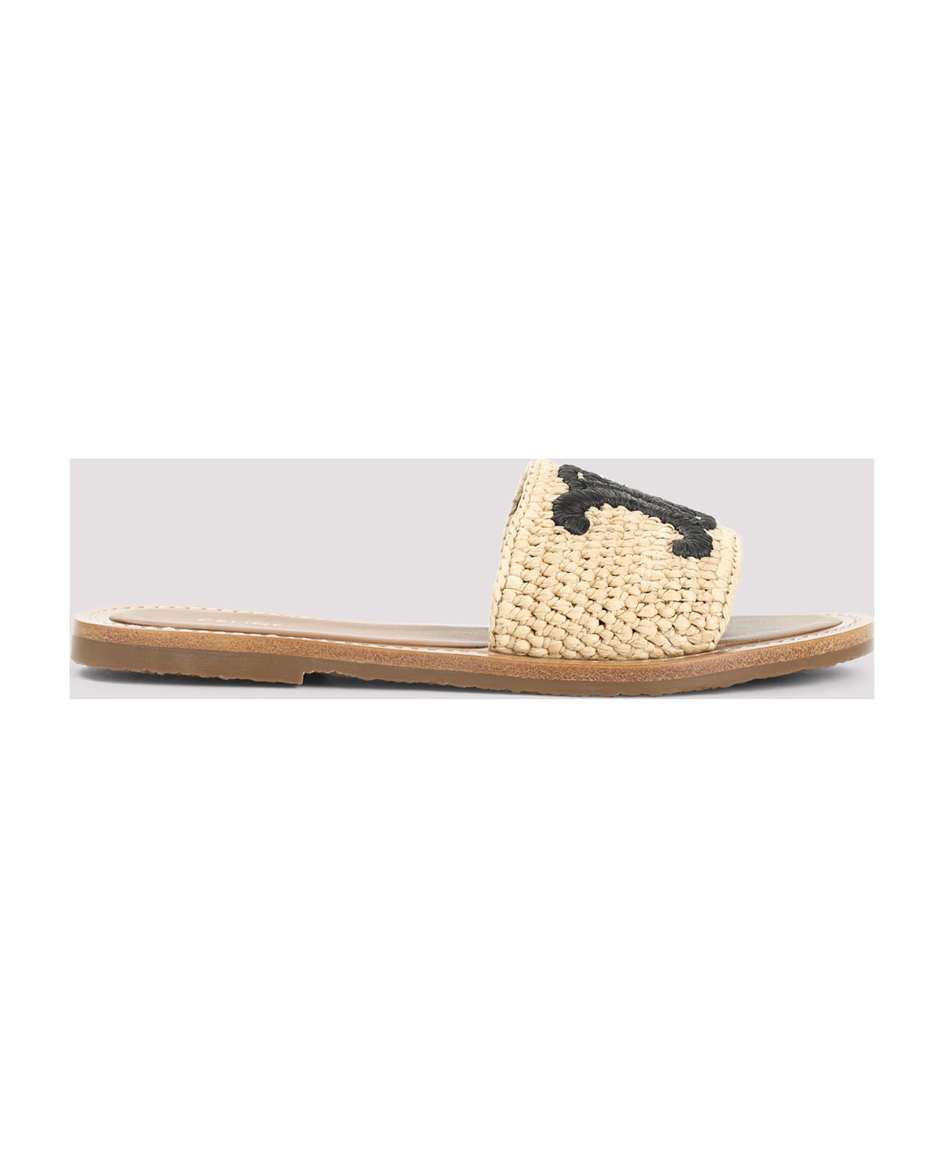 Celine Triomphe 15 Sandals - Bn  Black  Natural