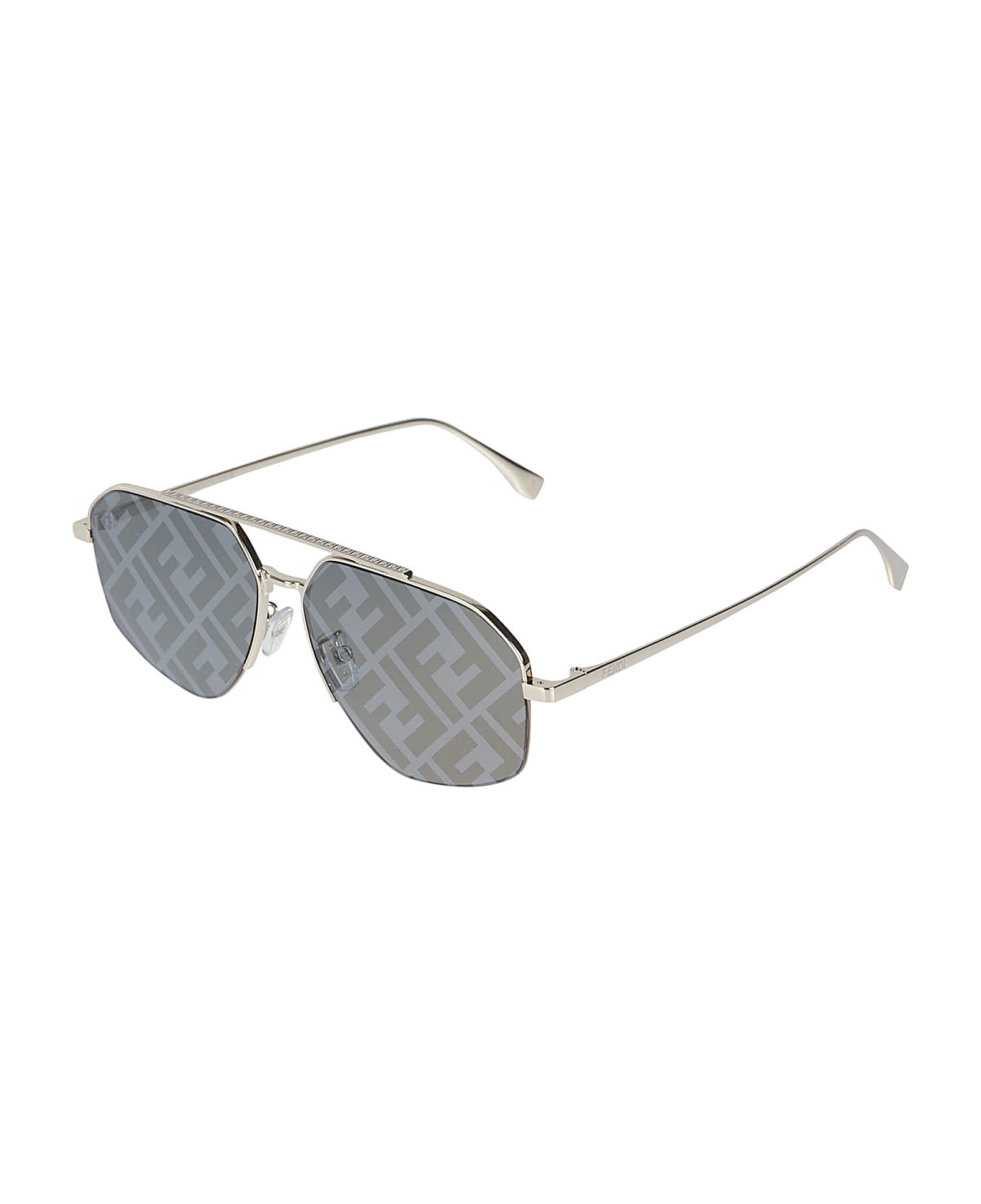 Fendi Eyewear Aviator Logo Monogram Sunglasses - 10c