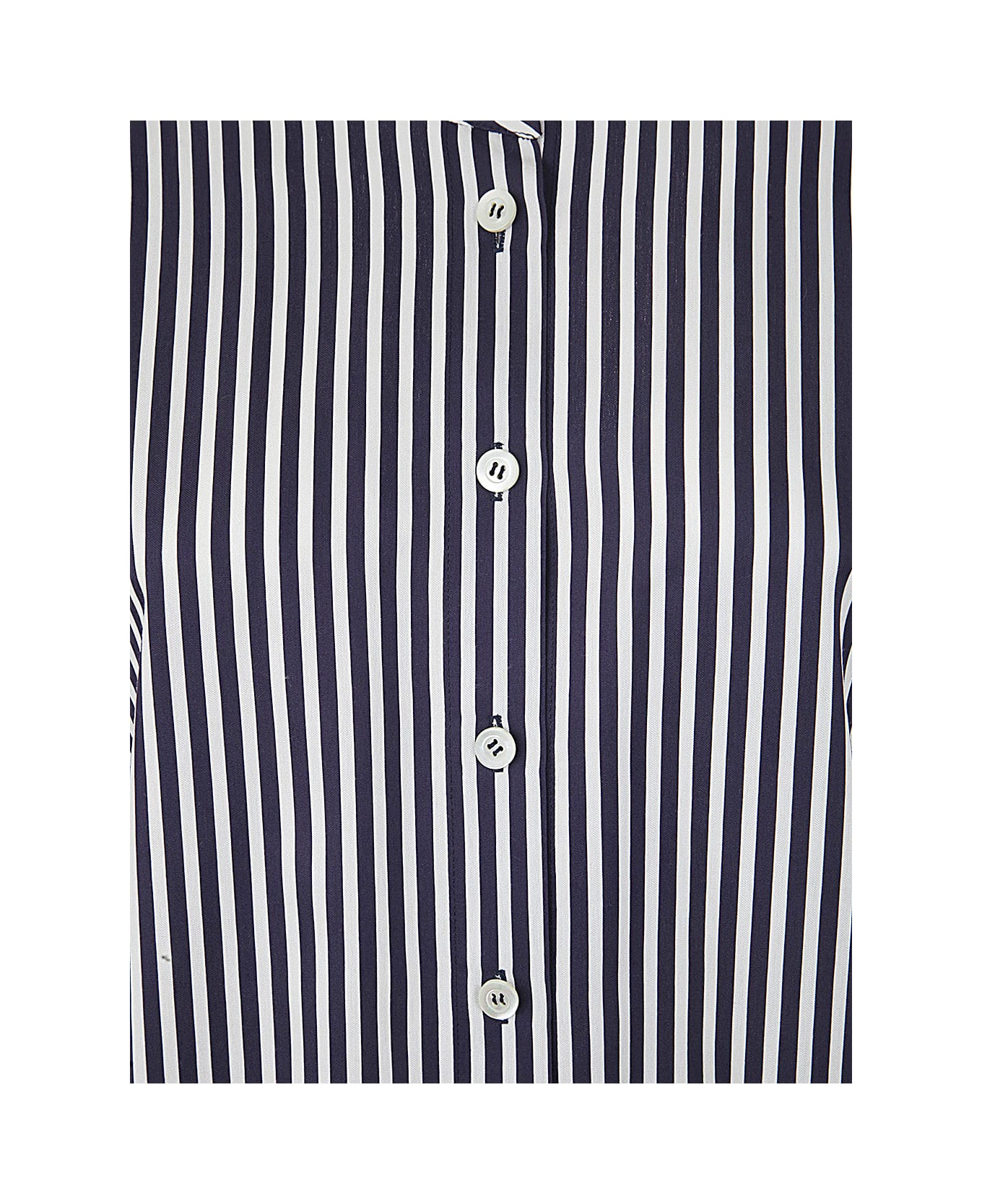 Mantù Long Striped Shirt - White Blue シャツ