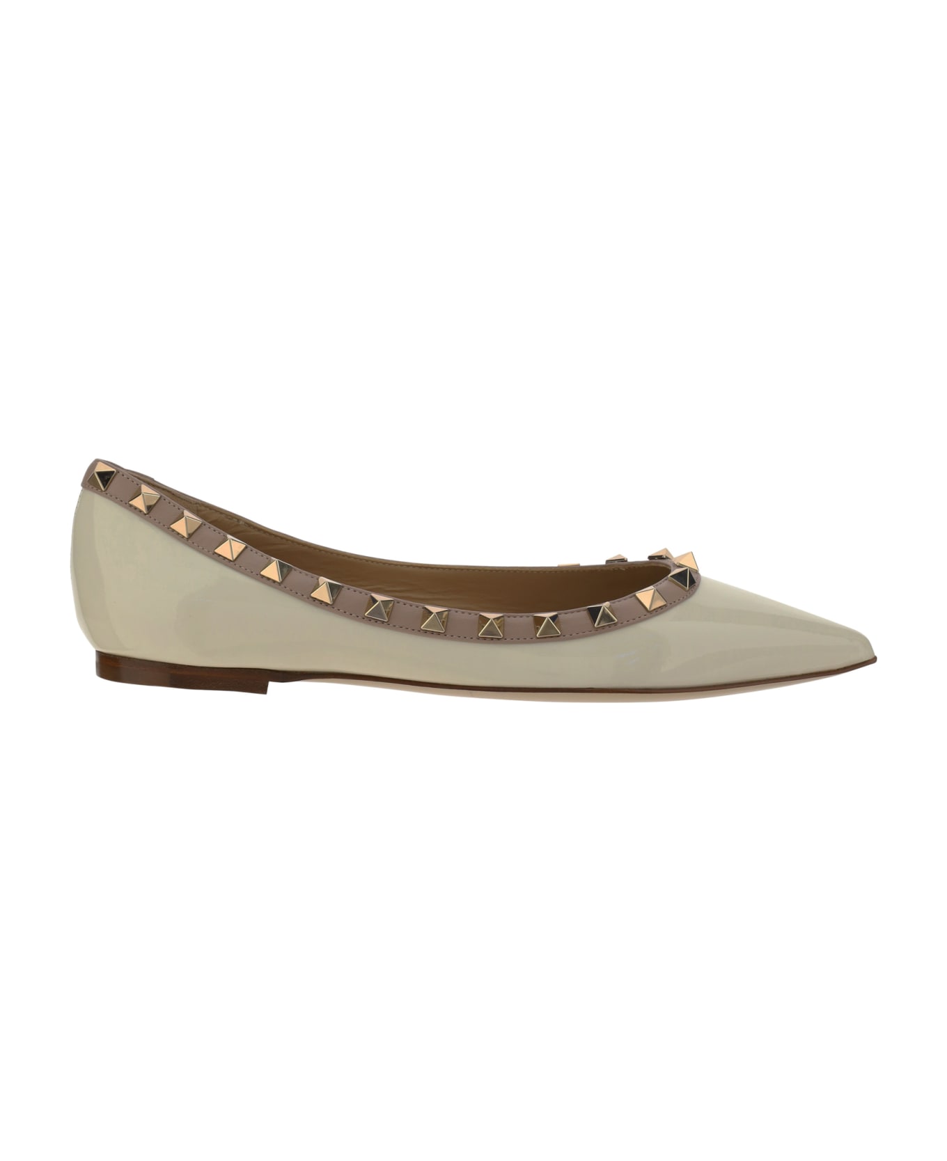 Valentino Garavani Rockstud Ballerinas - Light Ivory/poudre