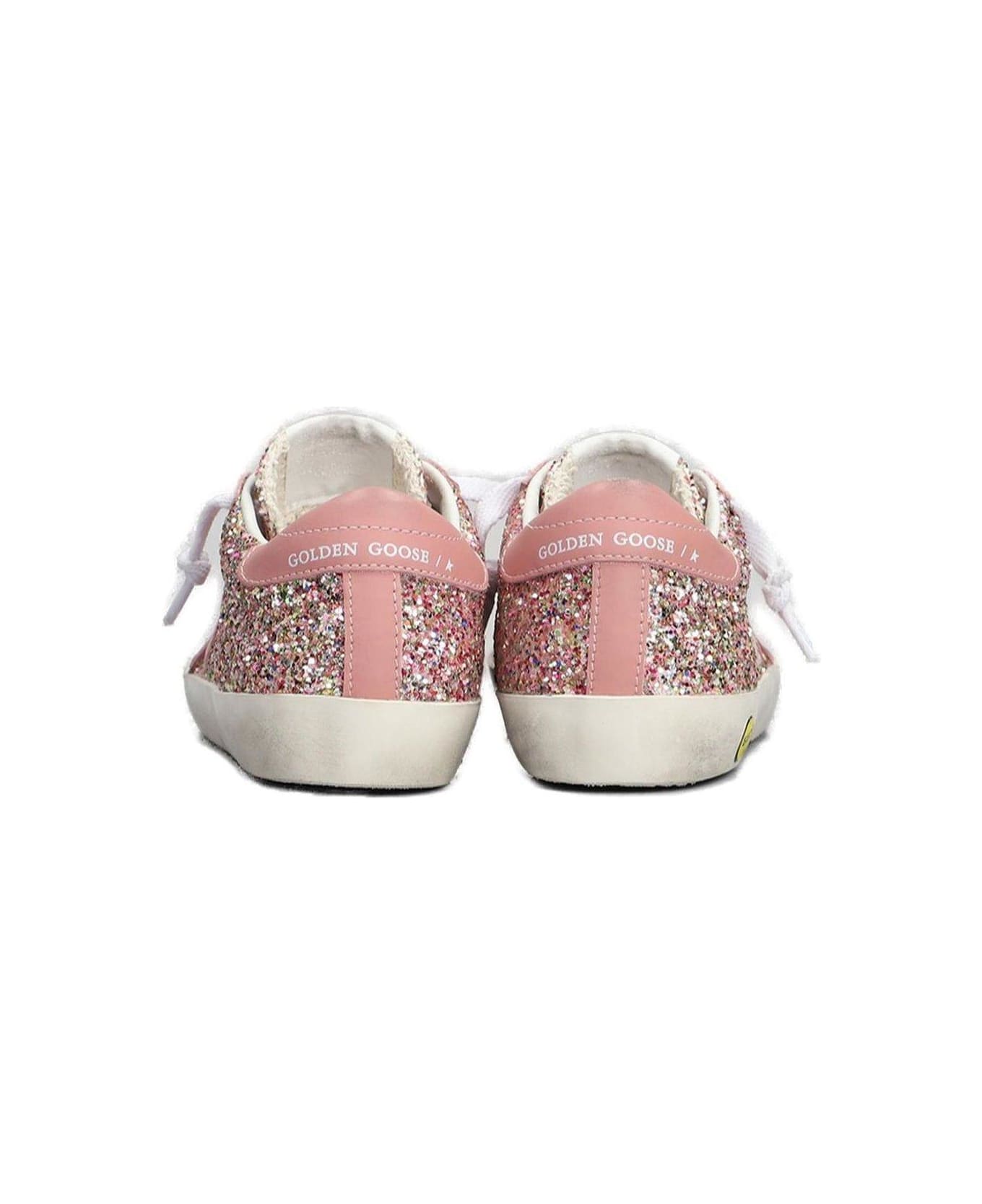 Golden Goose Glitter-detailed Lace-up Sneakers - MULTICOLOR/ASH ROSE