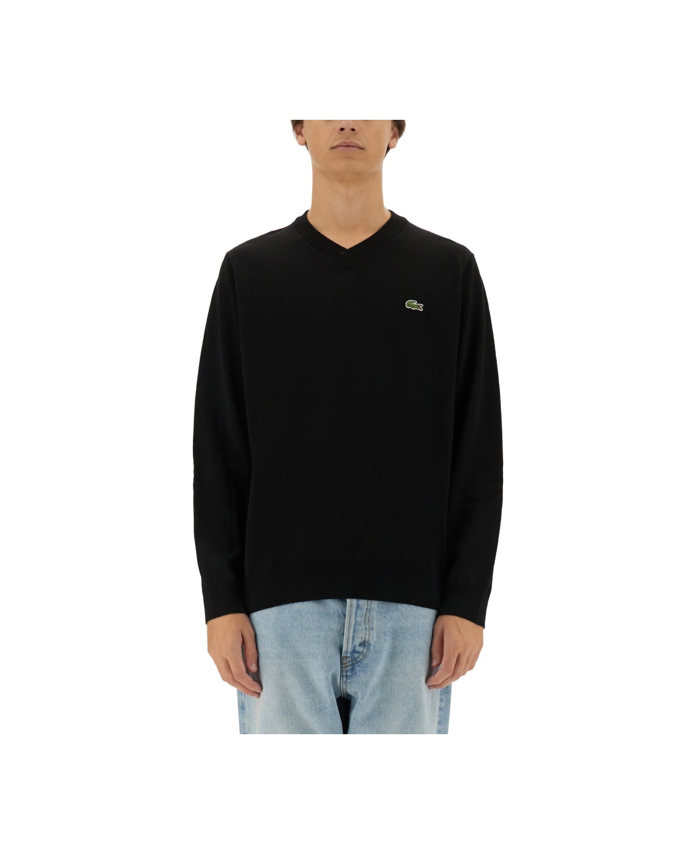 Lacoste Jersey With Logo - BLACK