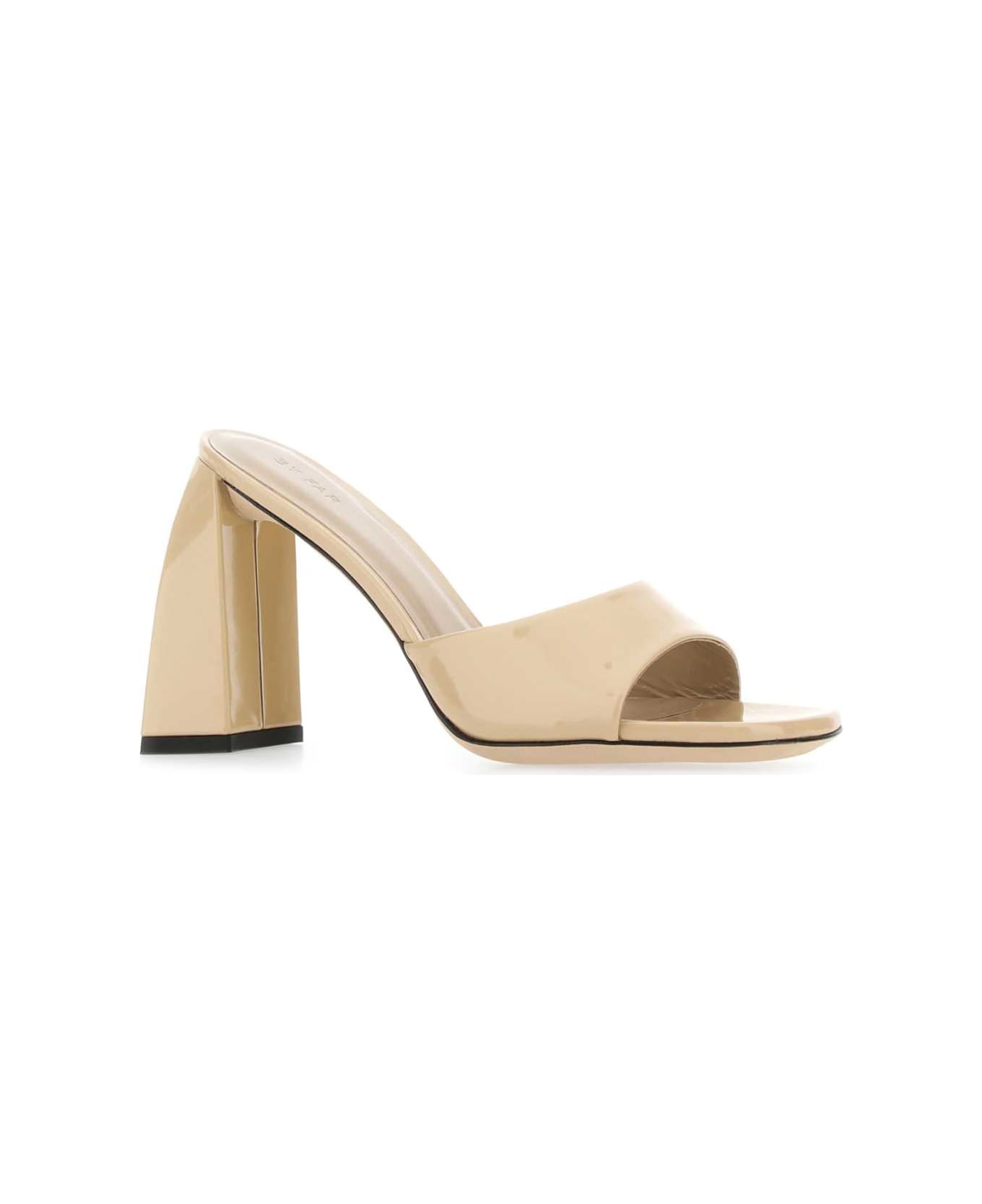 BY FAR Sand Leather Michele Mules - Beige