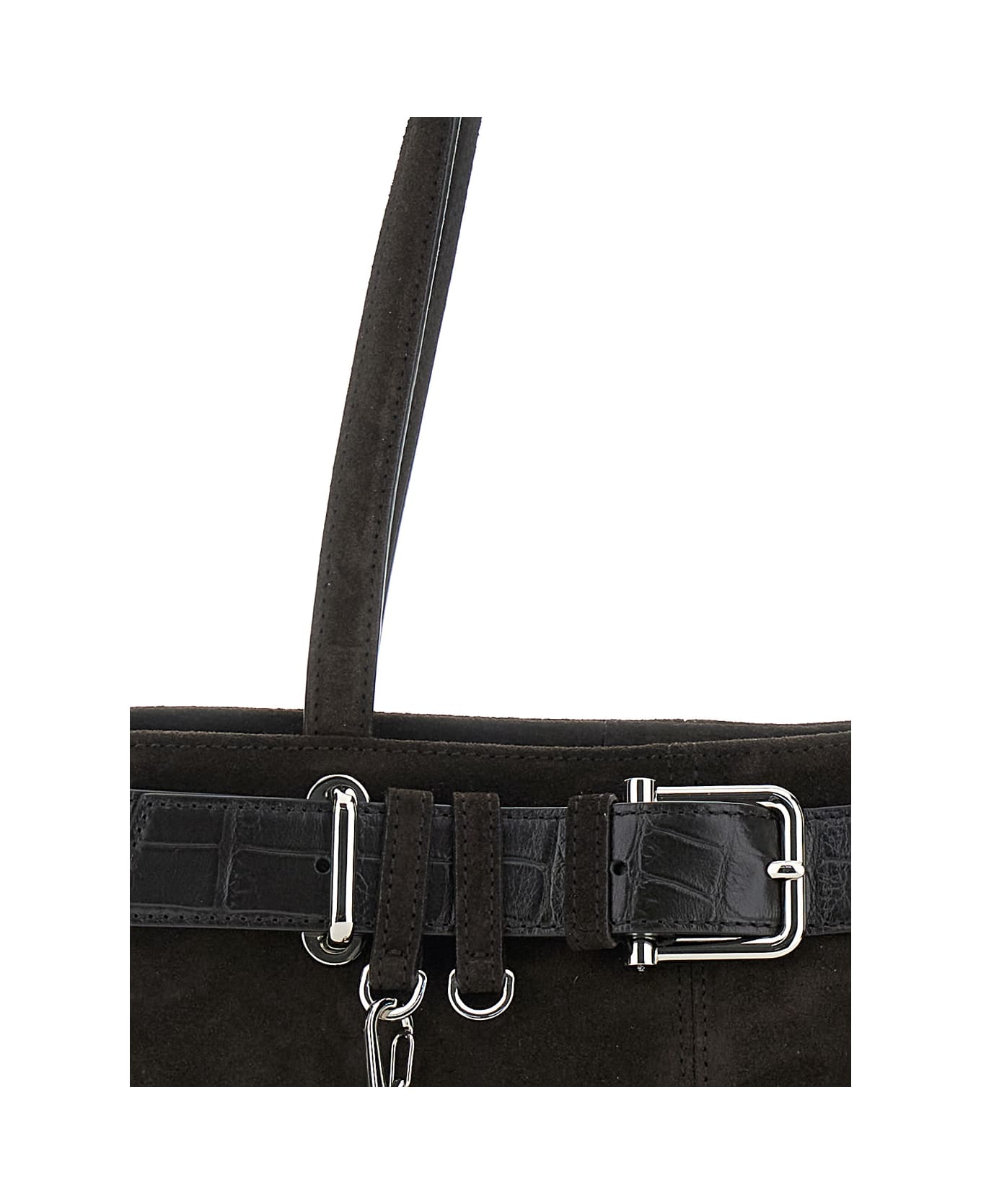 OSOI 
brocle
 Brown Shoulder Bag With Belt And Pendant Key Details In Suede Woman - Brown