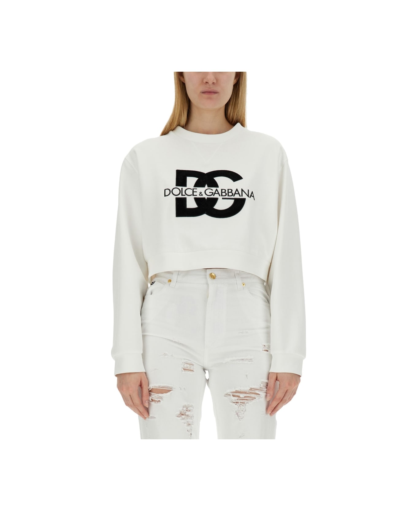 Dolce & Gabbana Sweatshirt With Logo - WHITE