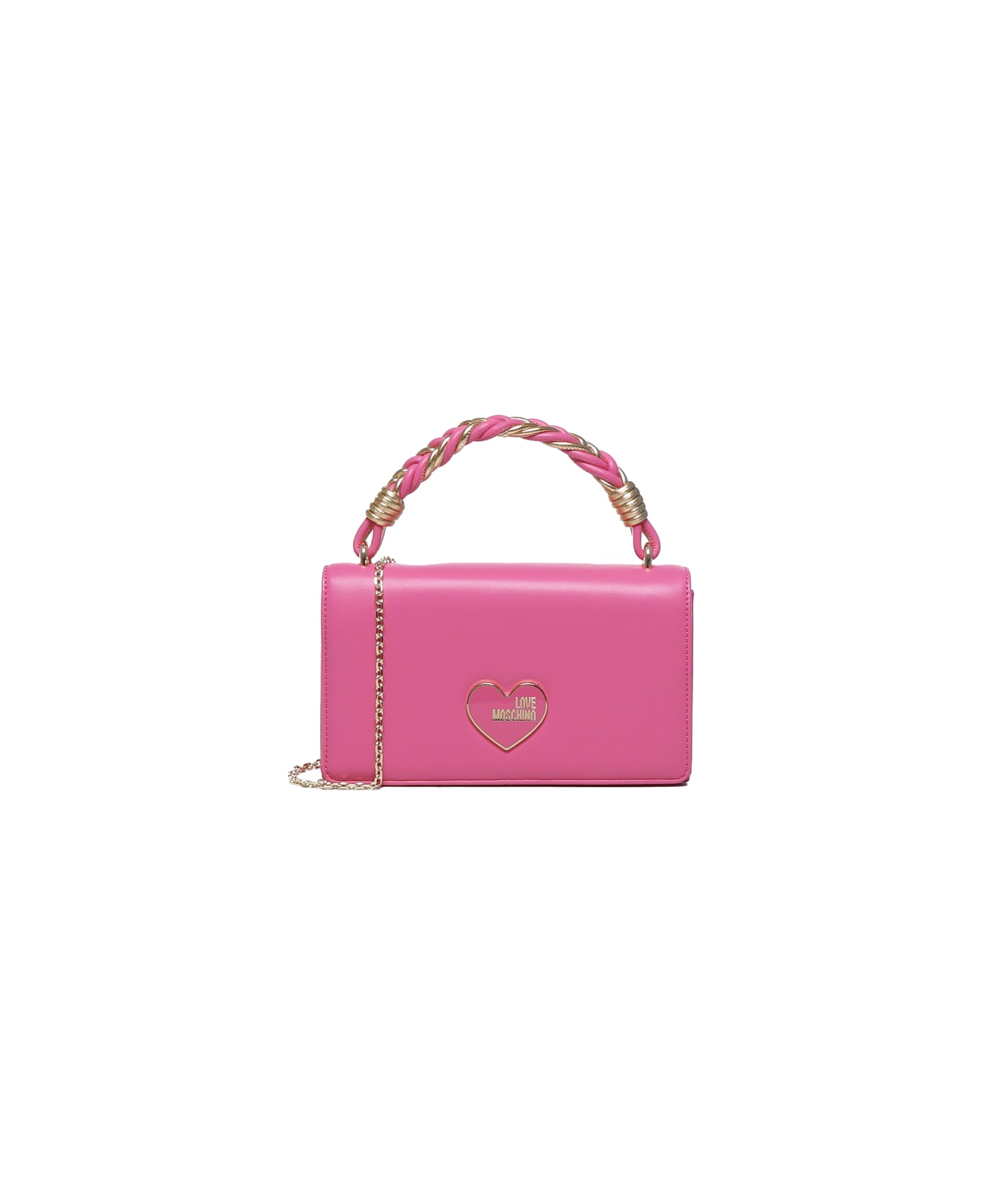 Love Moschino Handheld Handbag With Chain Shoulder Strap - Fuxia トートバッグ