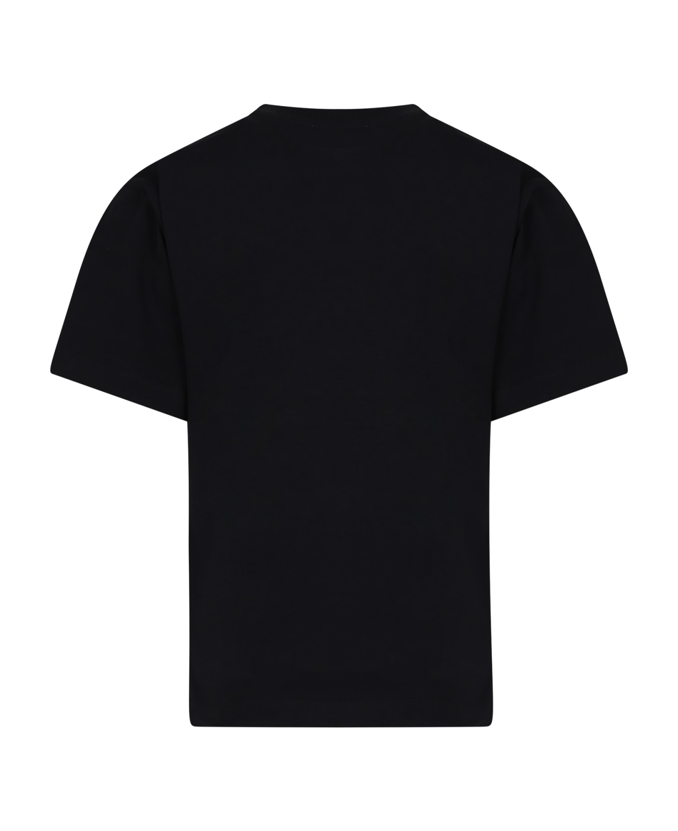 Moschino Black T-shirt For Kids With Teddy Bear And Logo - Nero